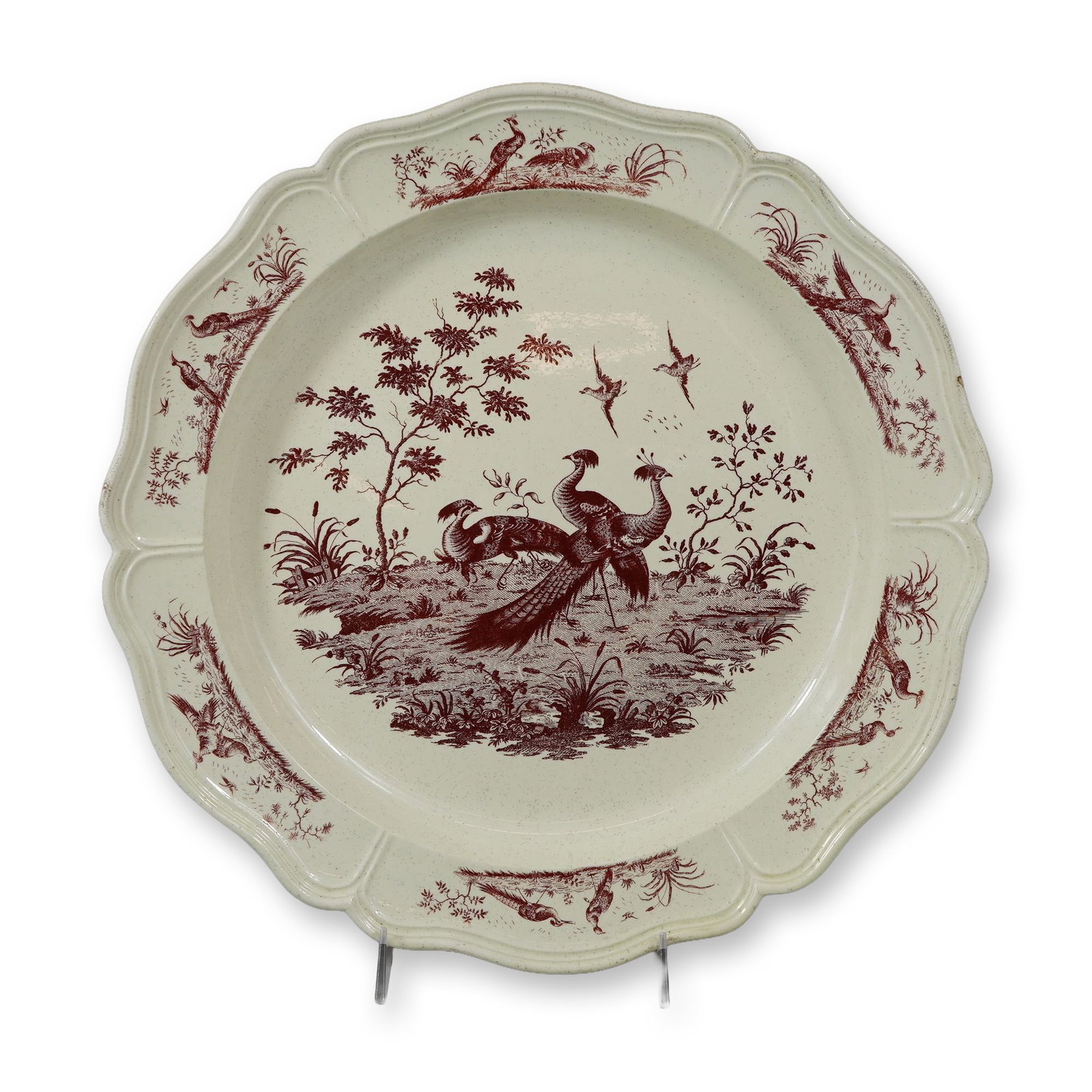 Wedgwood Transfer-Printed Creamware Charger, Game Bird (1 of 3)