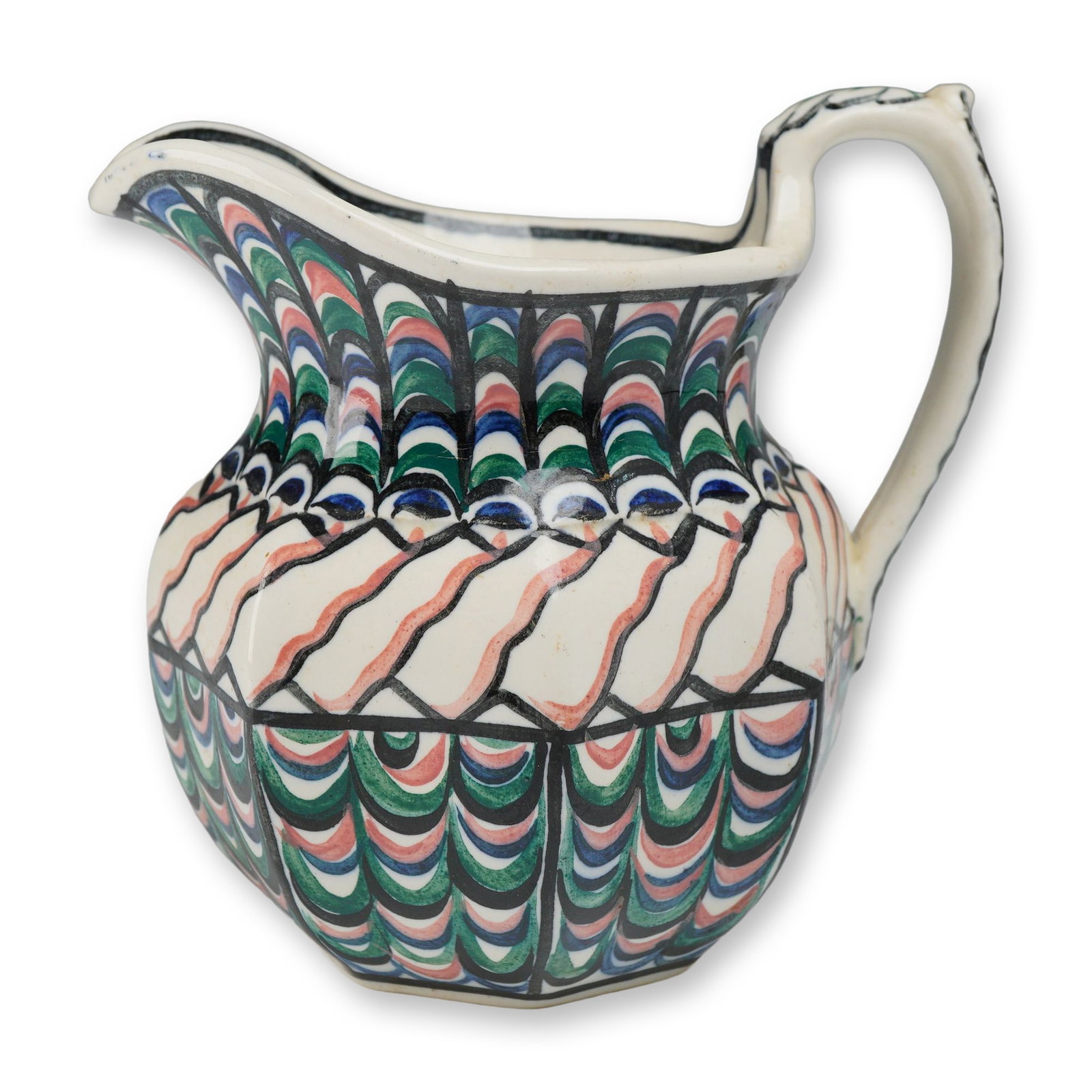 Wedgwood Hand-Painted Earthenware Pitcher with Imbricated Scallop Pattern (1 of 3)