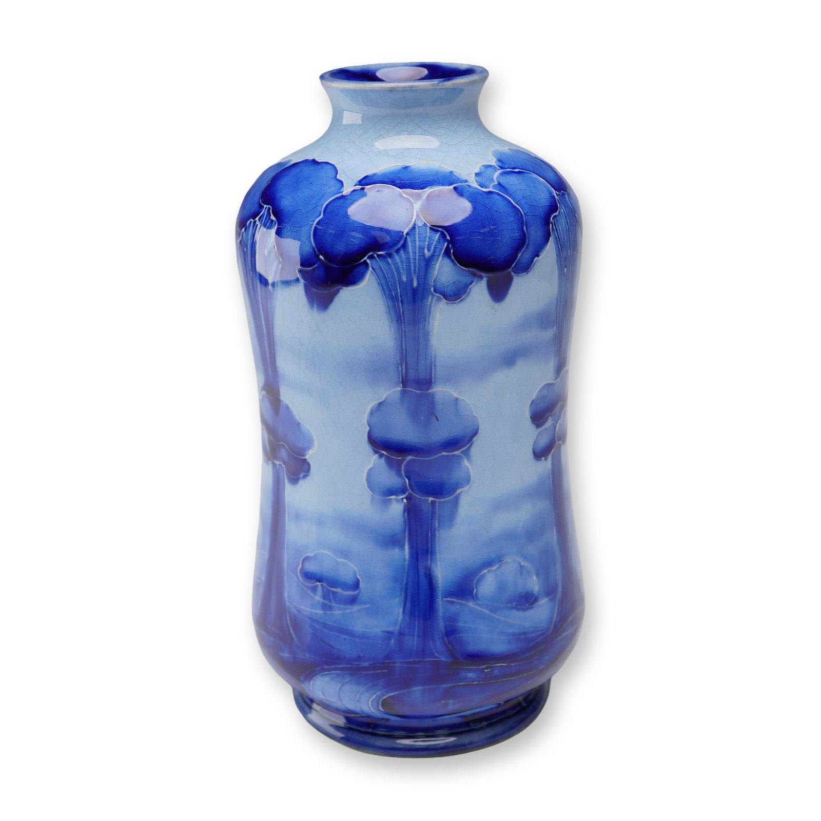 William Moorcroft Florian Ware Liberty & Co. Vase, Blue on Blue Hazeldene (1 of 6)