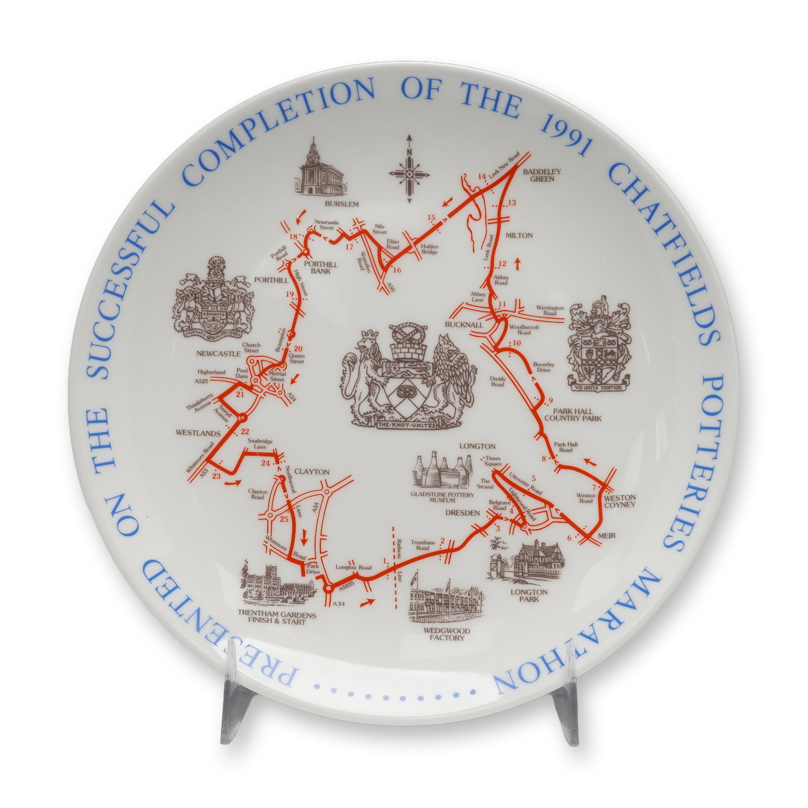 Wedgwood Bone China Commemorative Plate, Chatfields Potteries Marathon (1 of 4)