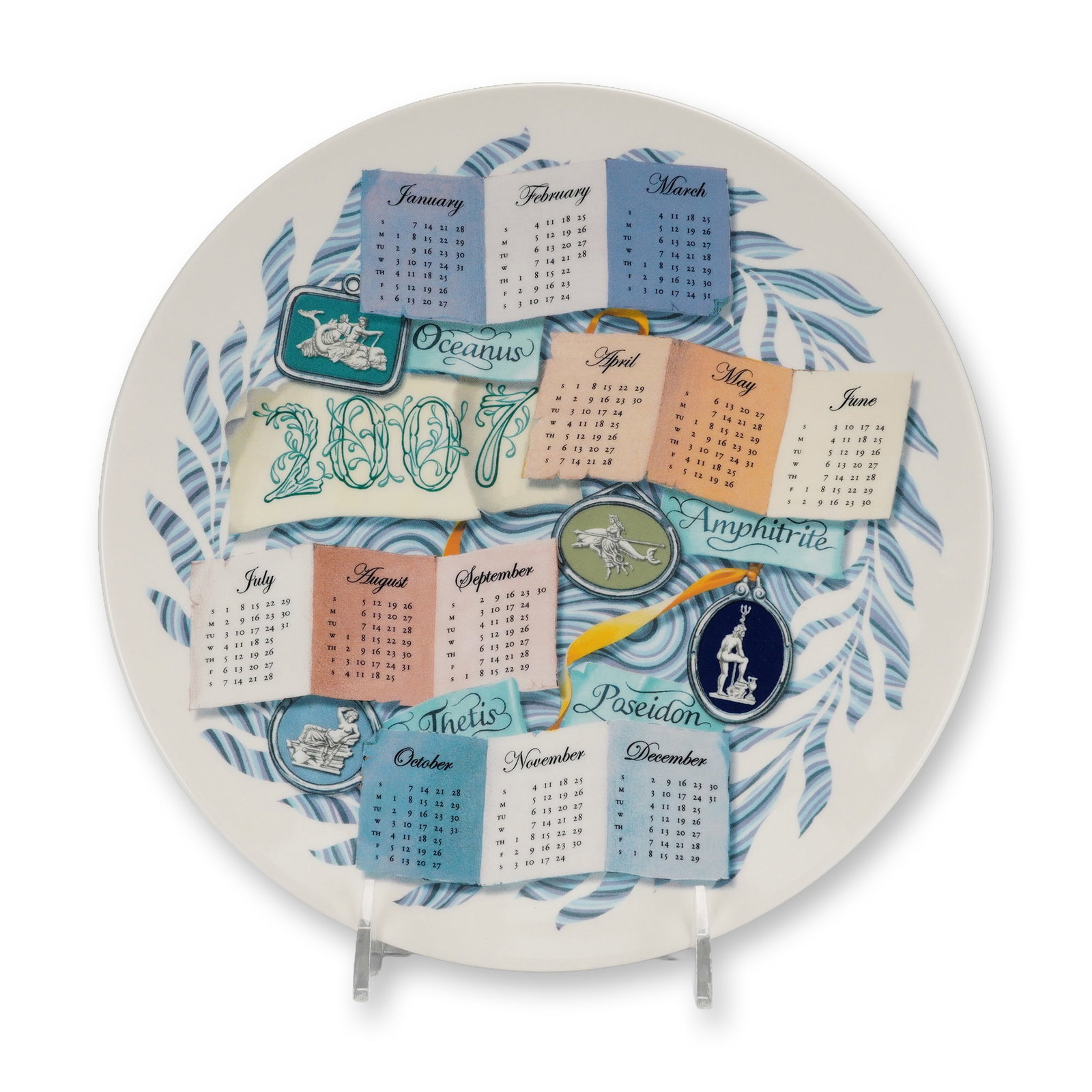 Wedgwood Queensware Calendar The Elements Water' Plate, 2007 (1 of 3)