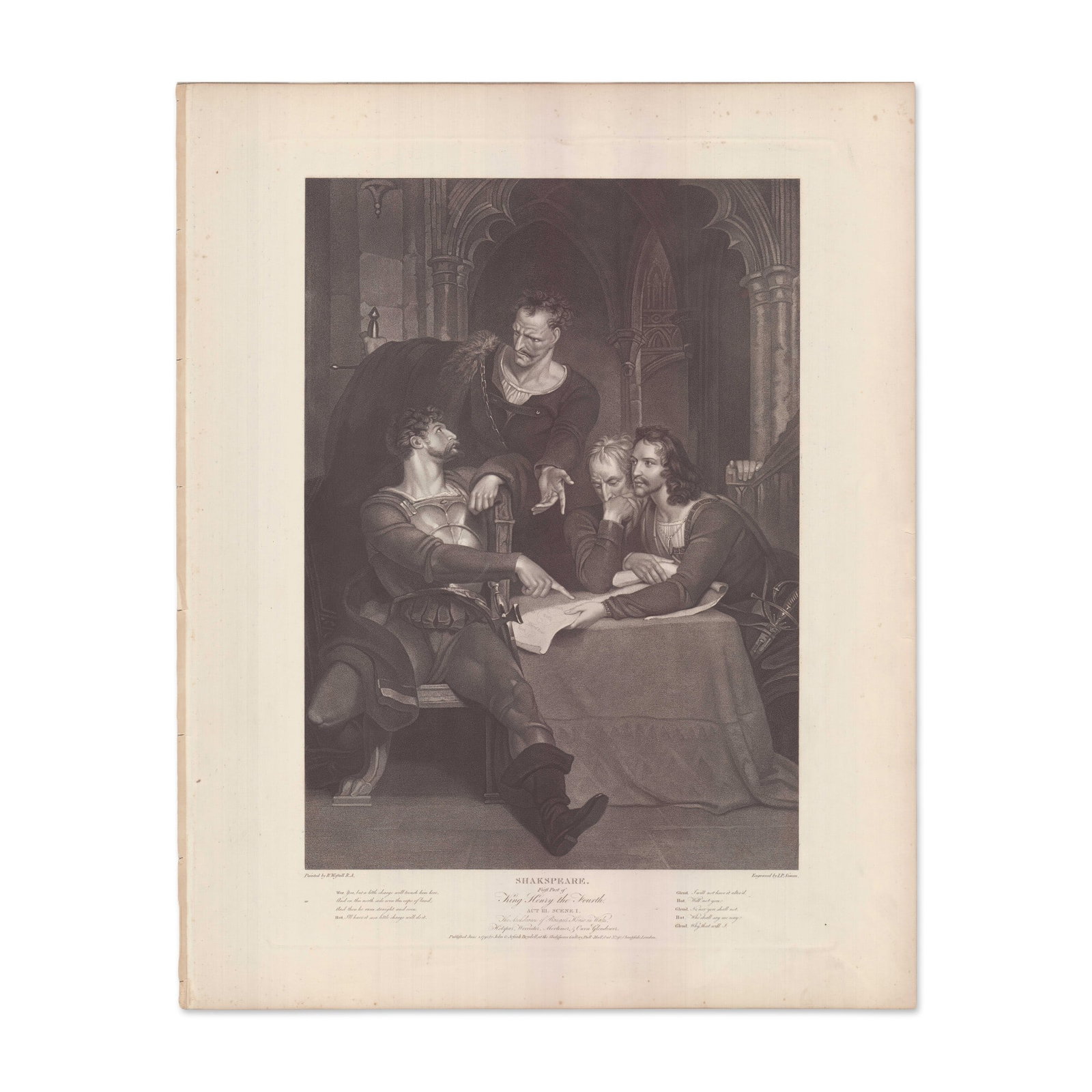 Richard Westall Engraving Henry IV Boydell Gallery 1795 (1 of 1)