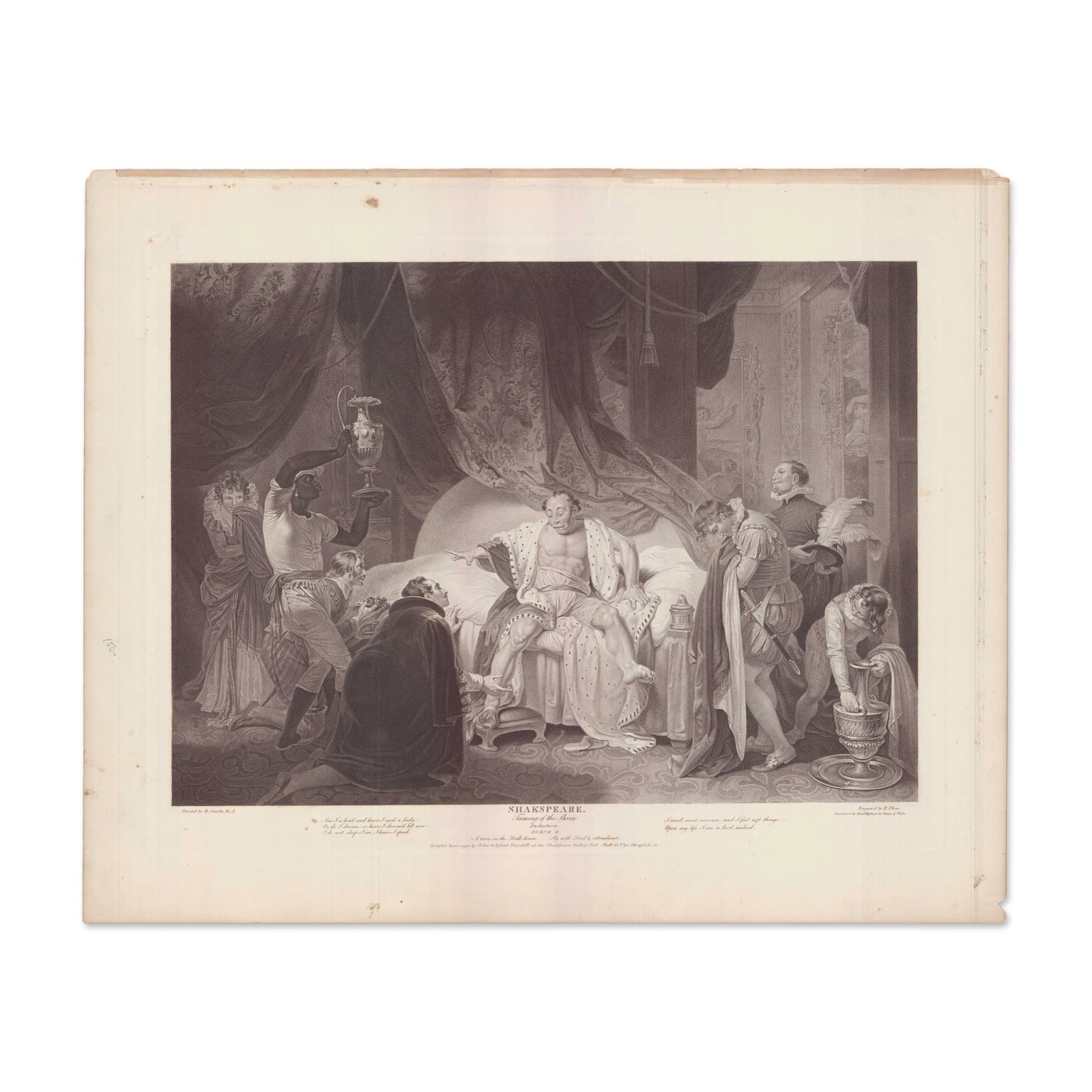 Robert Smirke Engraving Taming of the Shrew Induction 1792 (1 of 1)