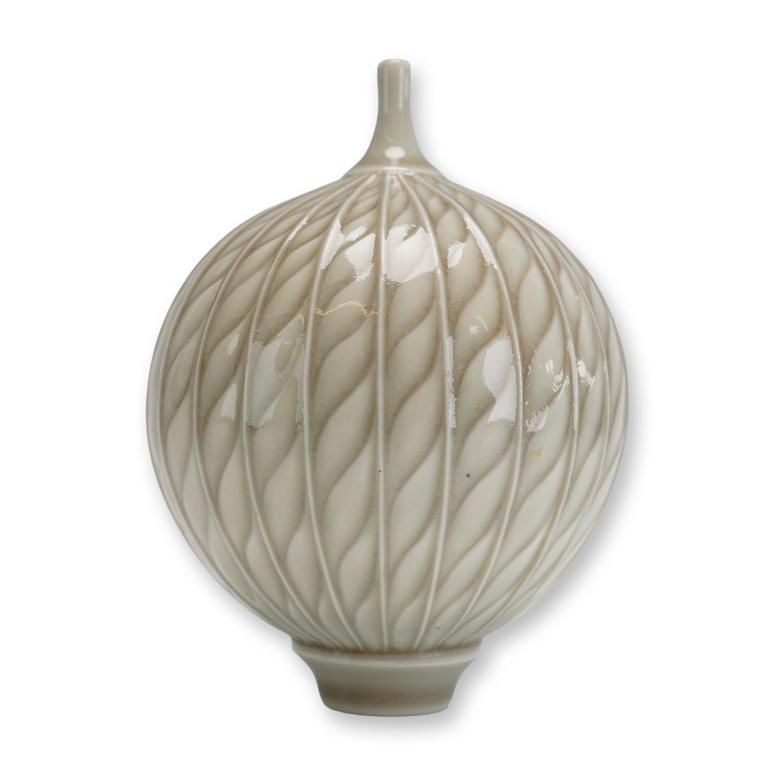 Contemporary Studio Ceramic Globular Bud Vase (1 of 3)