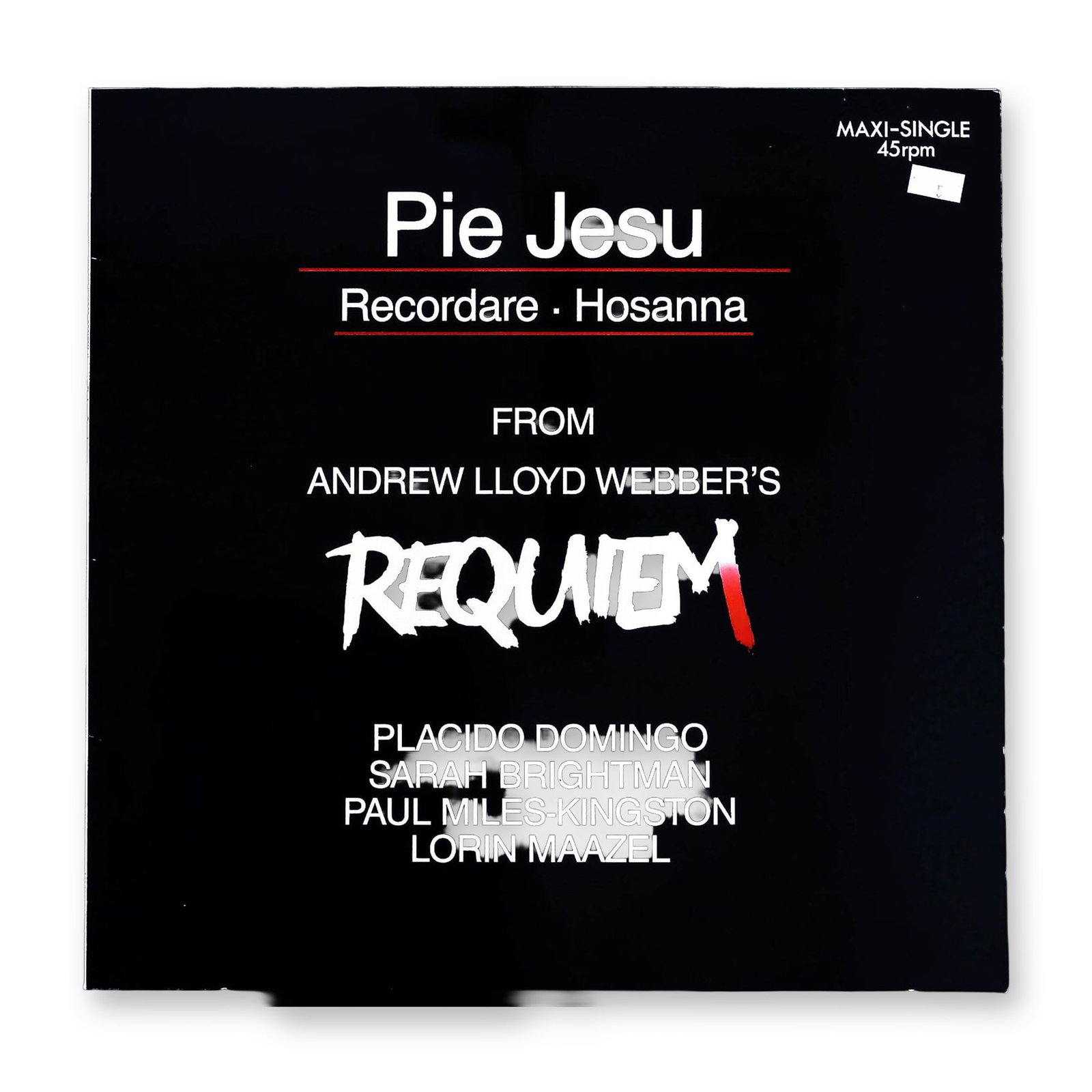 Andrew Lloyd Webber Requiem Pie Jesu 12-Inch Maxi-Single 1985 Domingo Brightman Maazel (1 of 3)