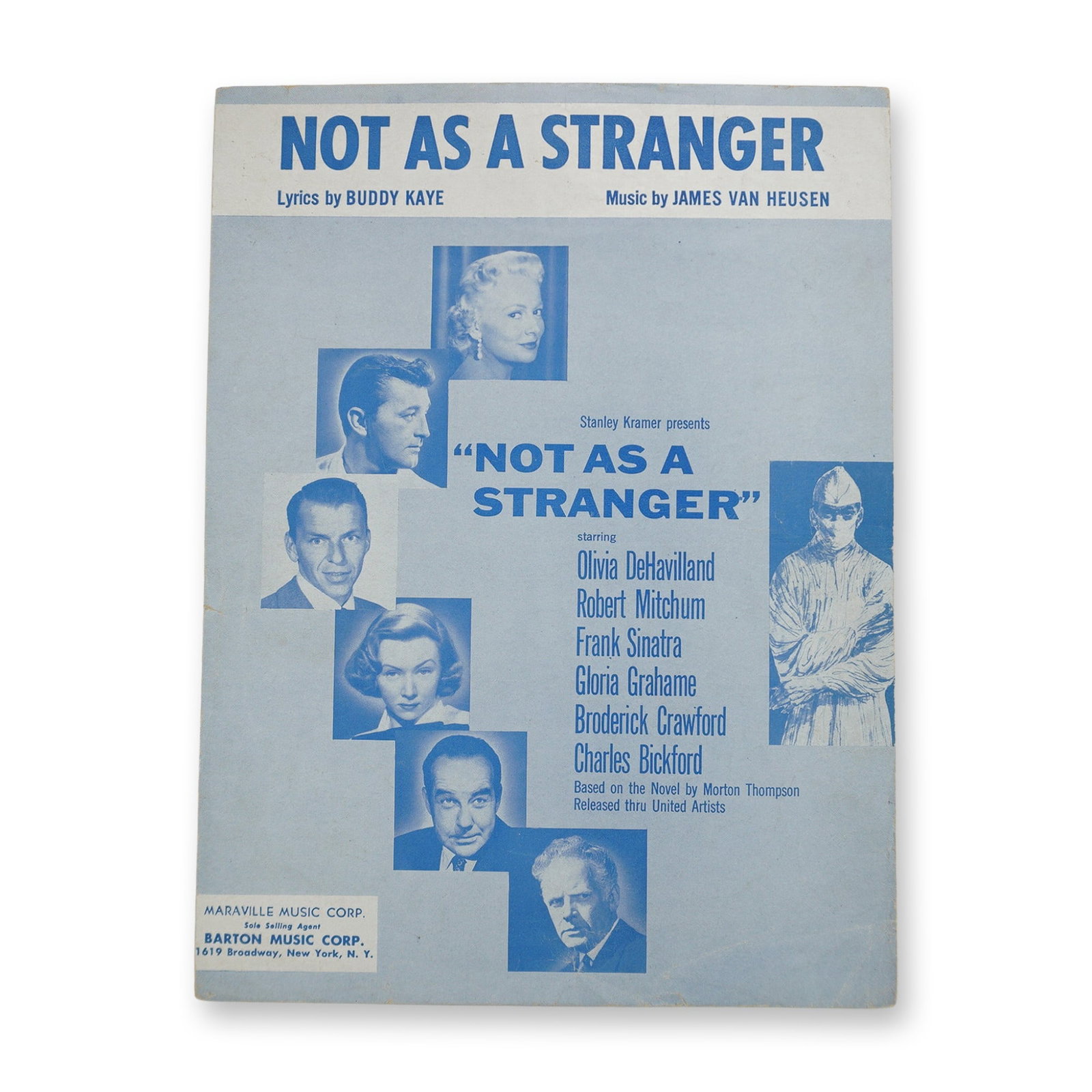 Buddy Kaye and James Van Heusen Sheet Music, Not As A Stranger: Sheet music for 'Not As A Stranger', with lyrics by Buddy Kaye and music by James Van Heusen. Published by Maraville Music Corp. and Barton Music Corp., this piece was released in conjunction with the