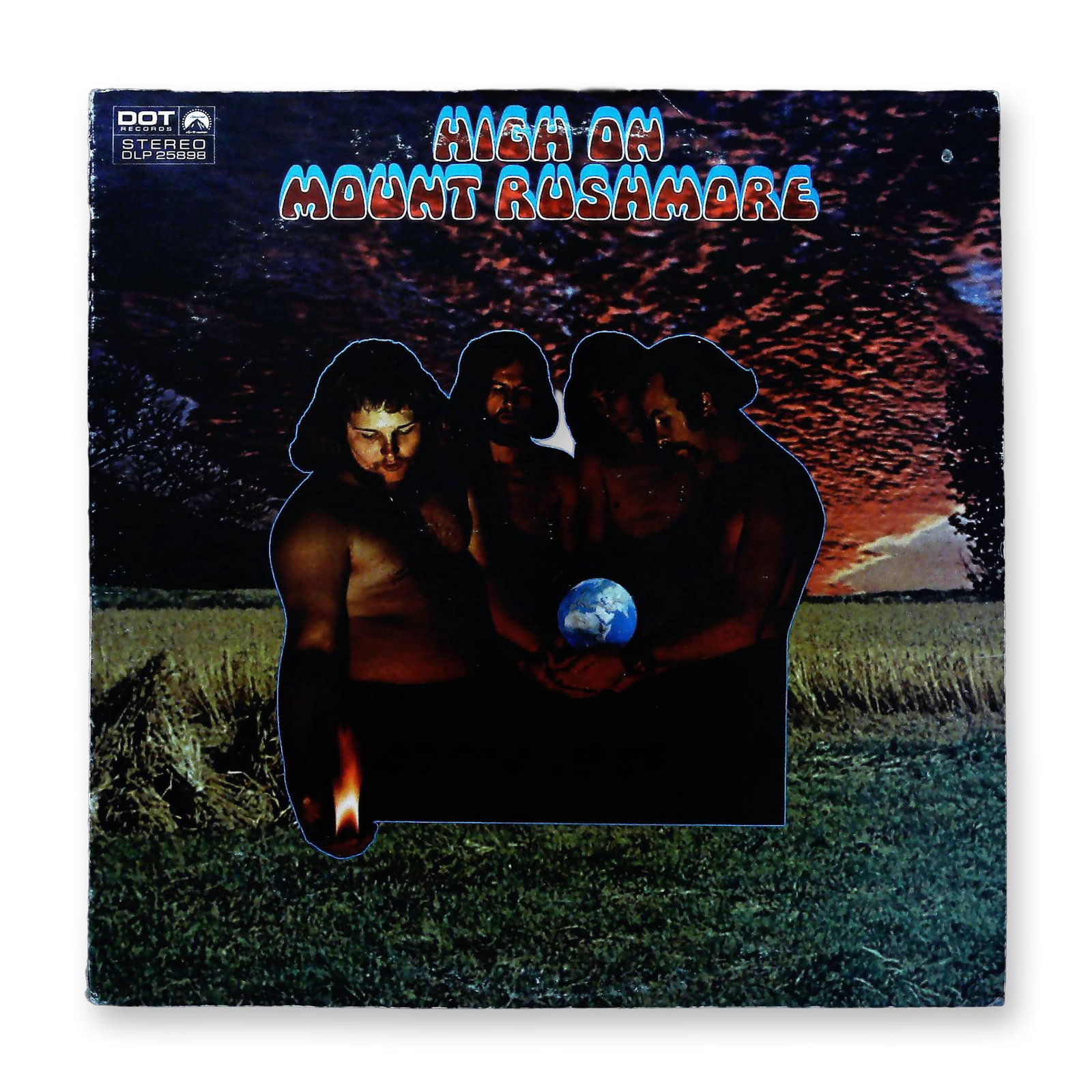 Mount Rushmore High On Mount Rushmore Vinyl LP Dot Records DLP 25898: This is a 12-inch vinyl LP titled High On Mount Rushmore by the San Francisco-based psychedelic blues-rock group Mount Rushmore. Released circa 1968, this stereo recording was issued by Dot Records, a