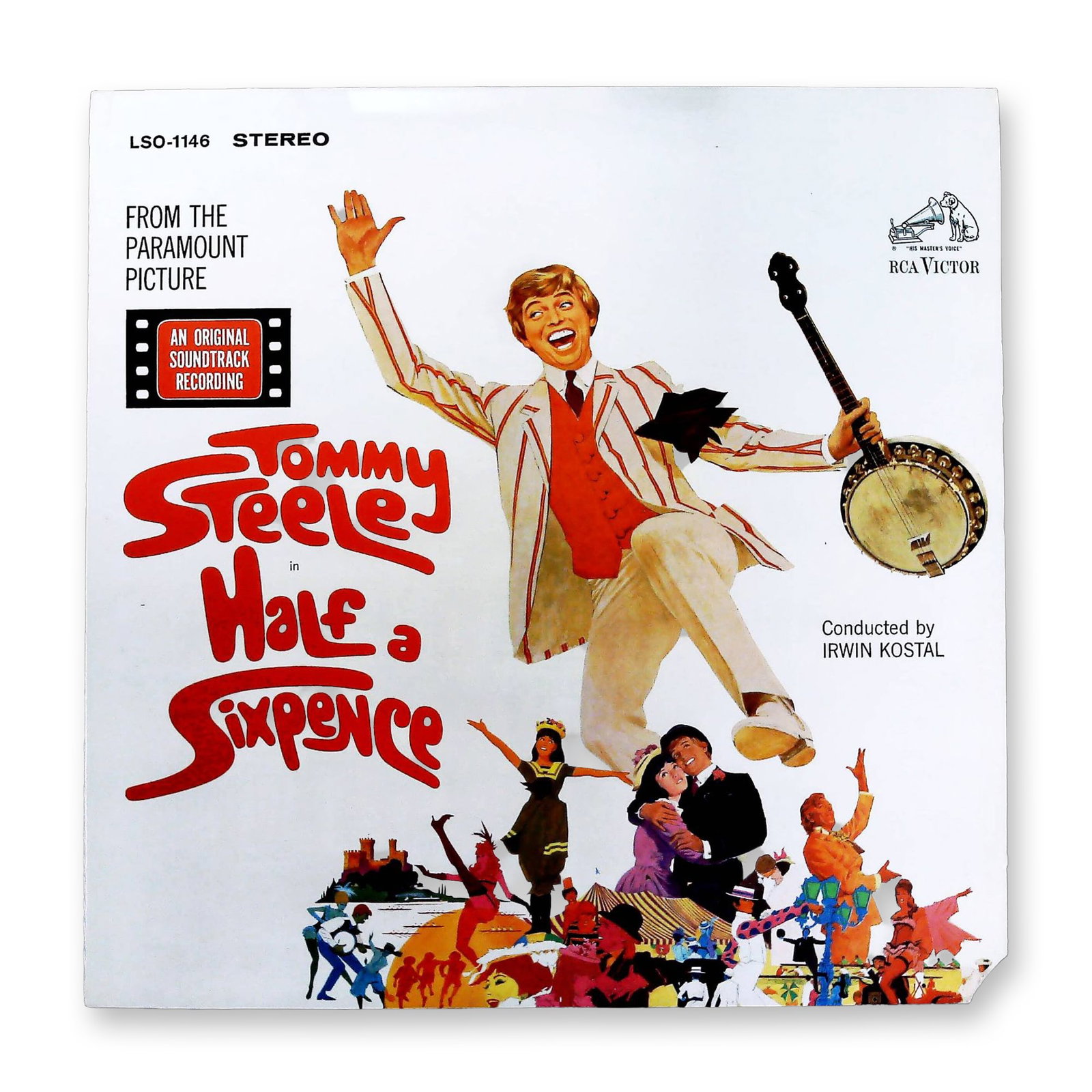 Tommy Steele - Half a Sixpence Soundtrack RCA Victor 1968 Stereo: Original Soundtrack Recording for the Paramount Picture HALF A SIXPENCE. Music and Lyrics by DAVID HENKER. Music Supervised, Arranged and Conducted by IRWIN KOSTAL. New York: RCA Victor, 1968. This is