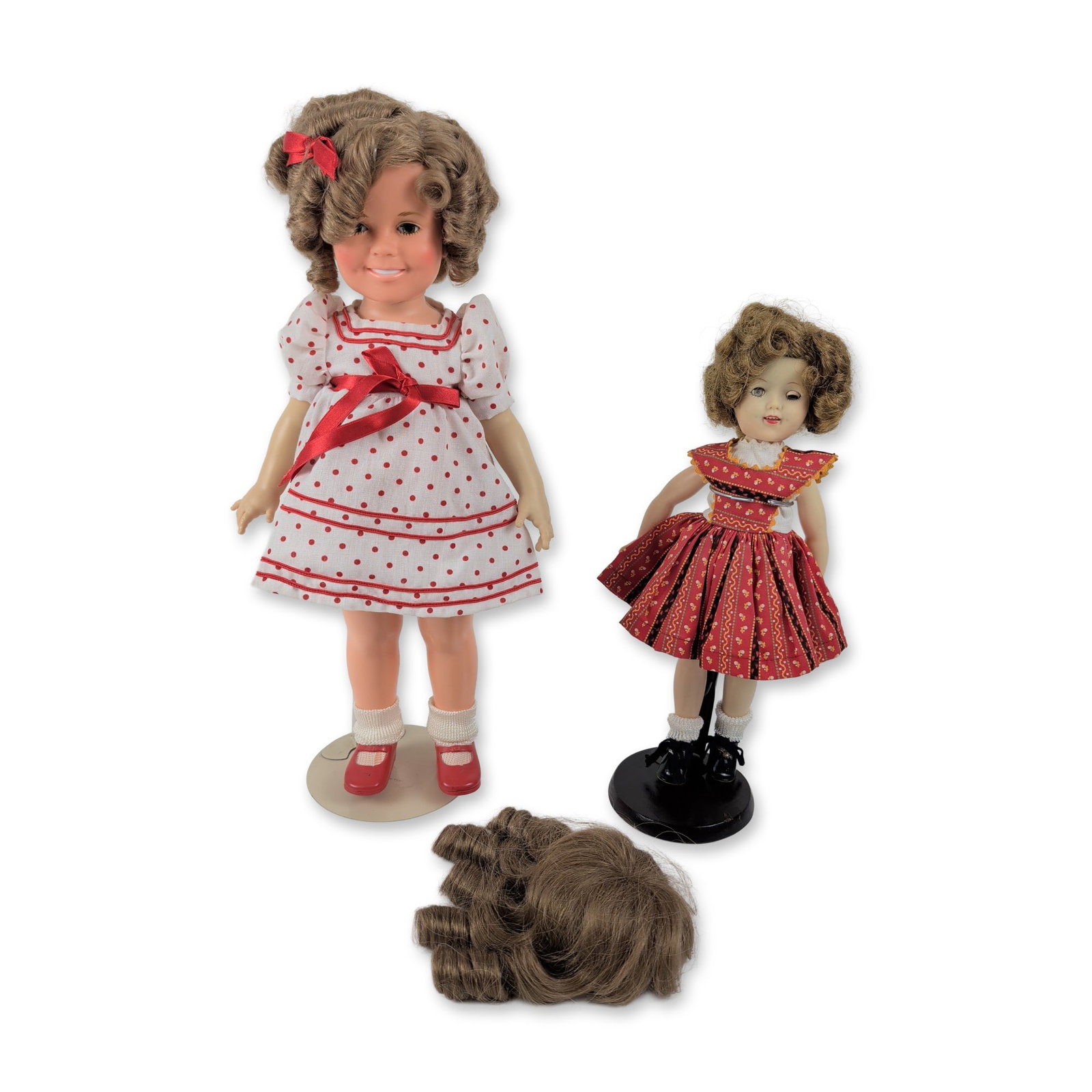 Two Shirley Temple Dolls and Additional Wig (1 of 4)