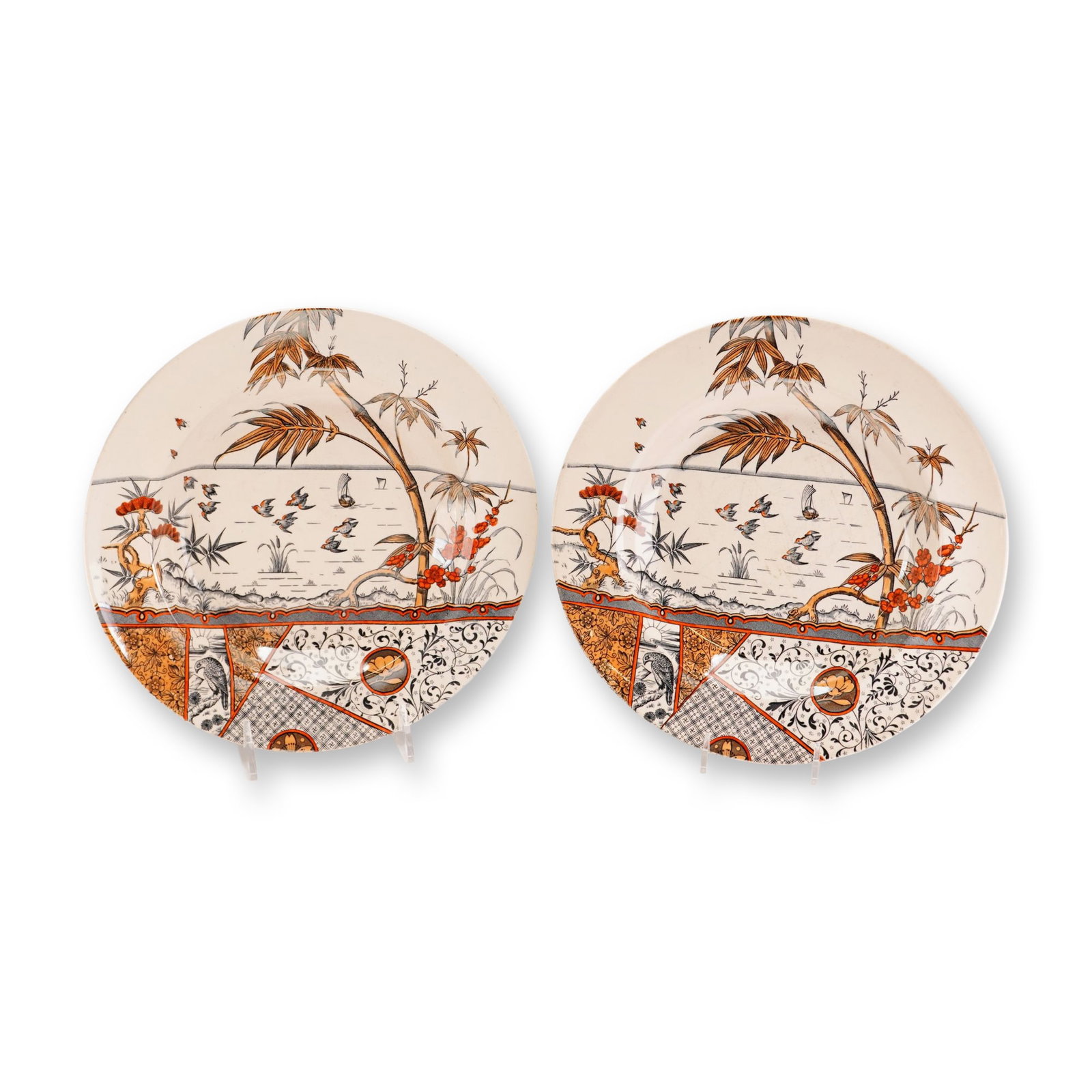 Pair of Melbourne Large Bowls by Gildea and Walker, Japonisme pattern (1 of 4)