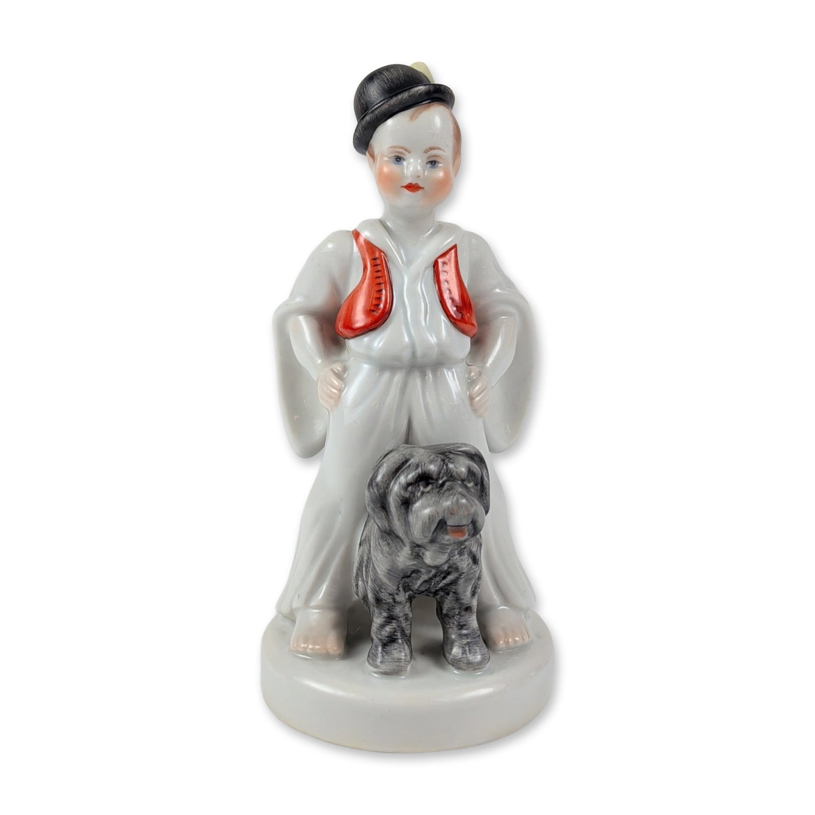 Herend Hungarian Porcelain Folk Boy and Puli Dog Figurine (1 of 4)