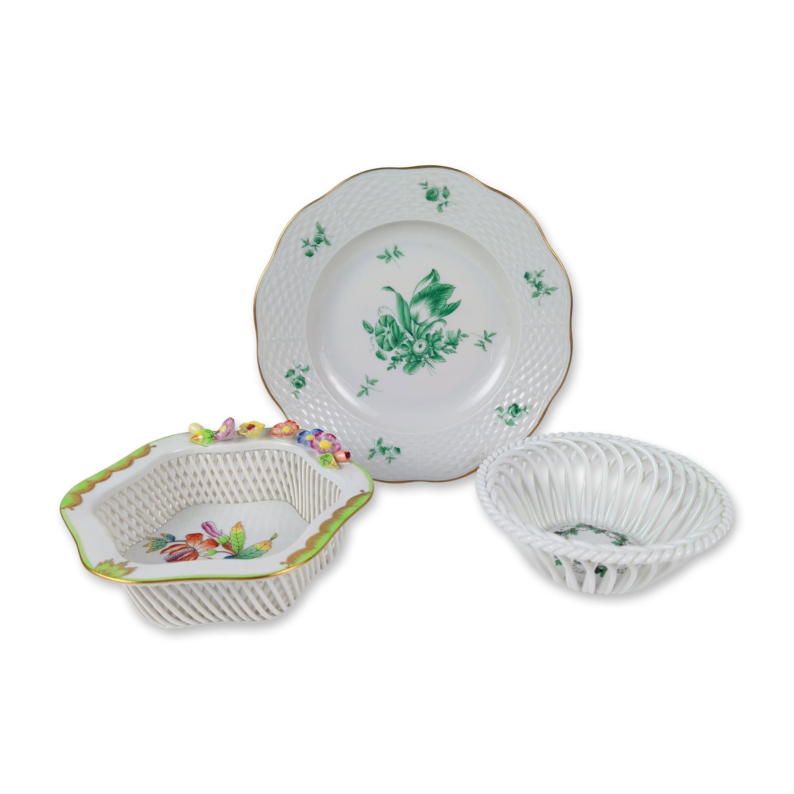 3pc Herend Hungary Porcelain Tableware (1 of 7)