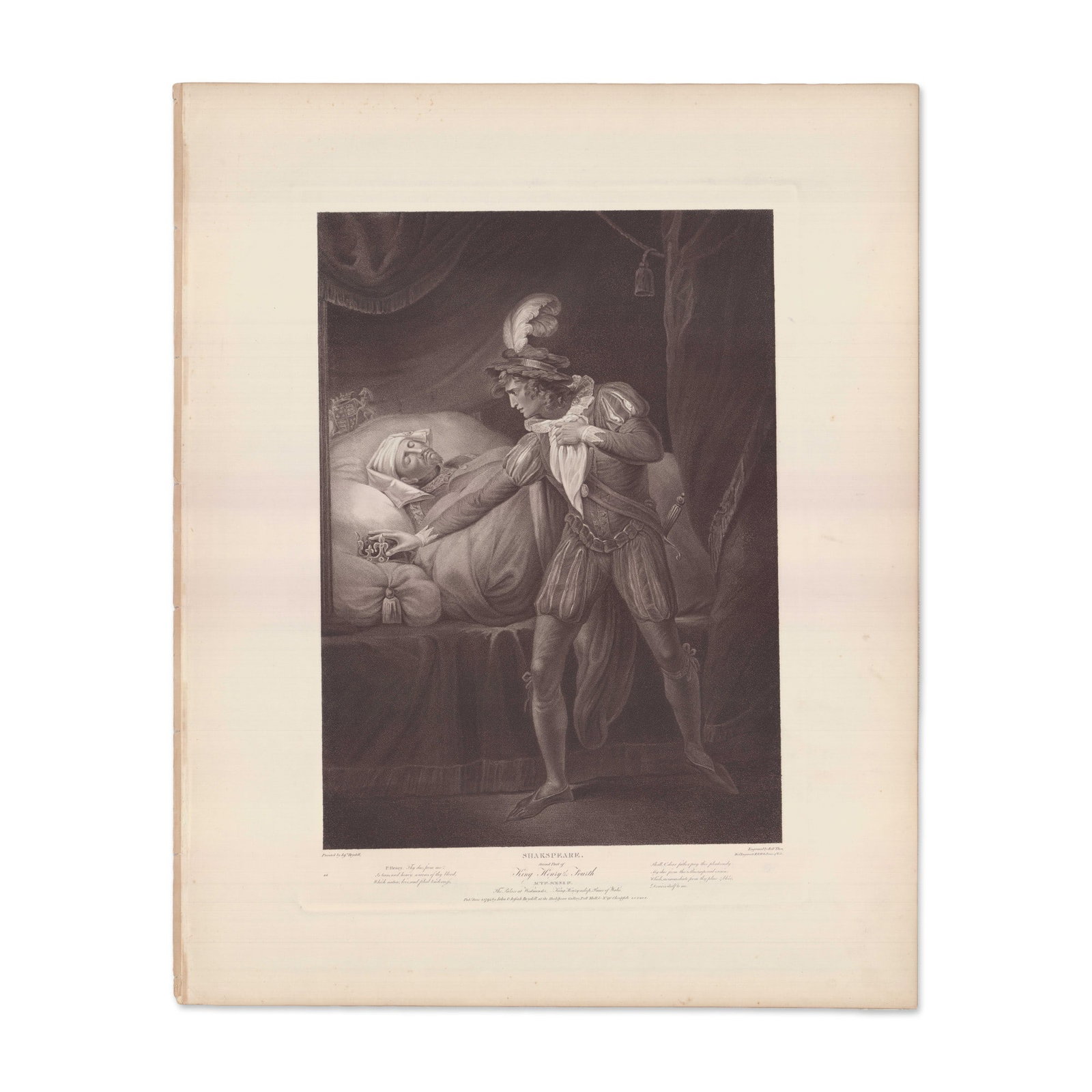Folio Engraving after Josiah Boydell, Shakespeare King Henry IV 1795 (1 of 1)
