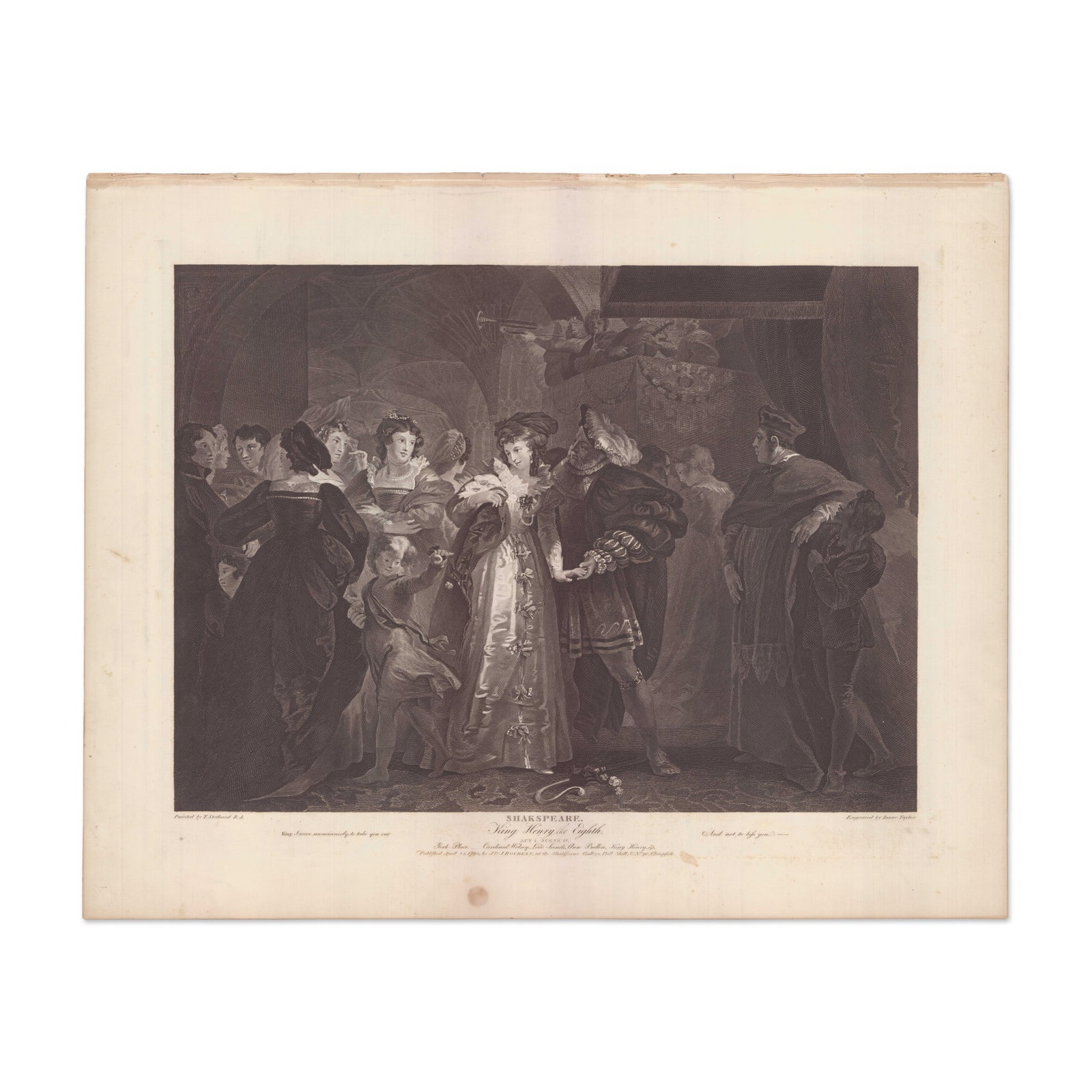 Folio Engraving After Thomas Stothard, Shakespeare King Henry VIII, 1798 (1 of 1)