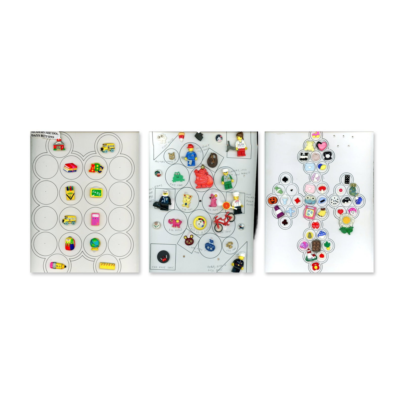 A LOT OF DIVISION THREE REALISTIC KIDDIE BUTTONS (1 of 4)