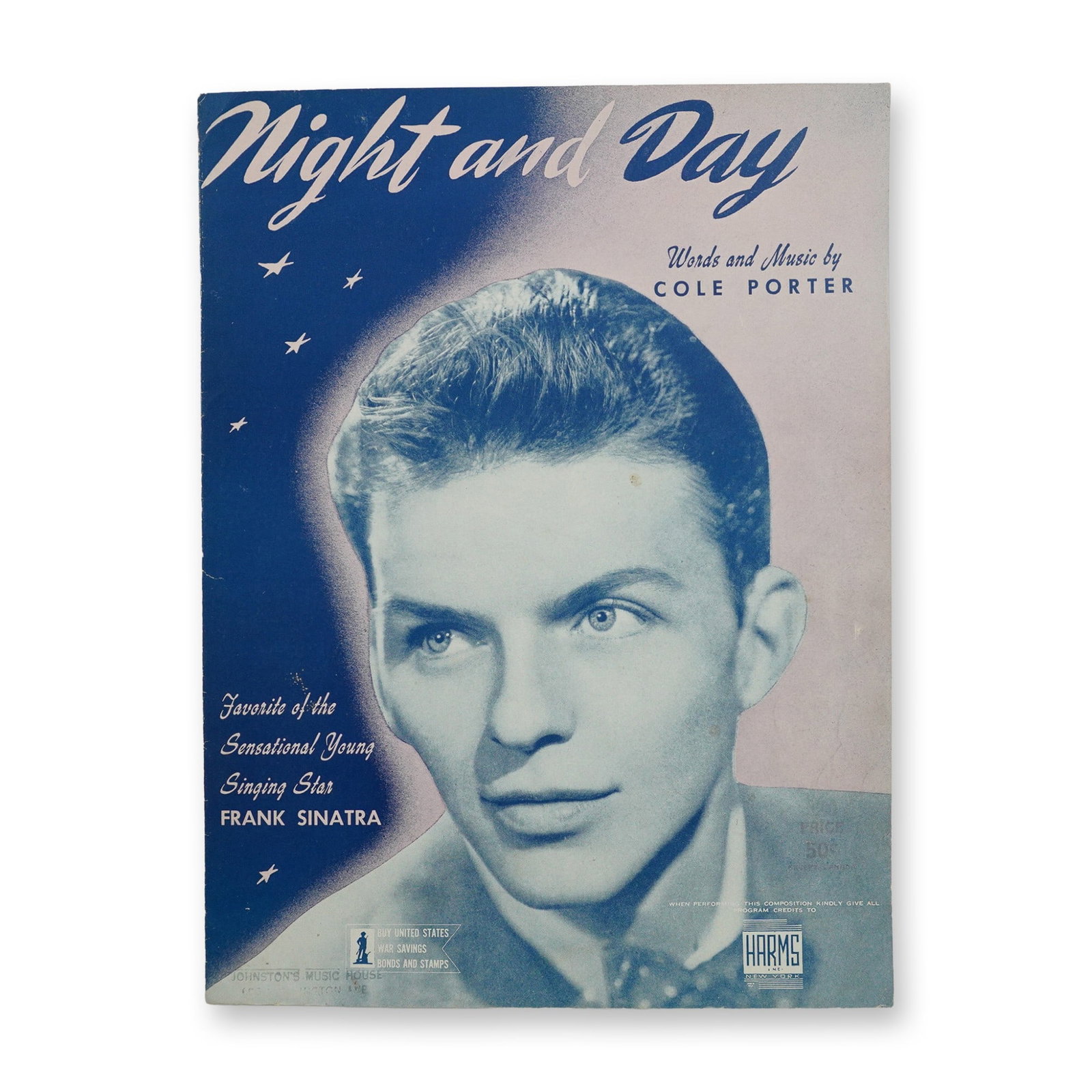 Frank Sinatra "Night and Day" Sheet Music, 1942, by Cole Porter (1 of 3)