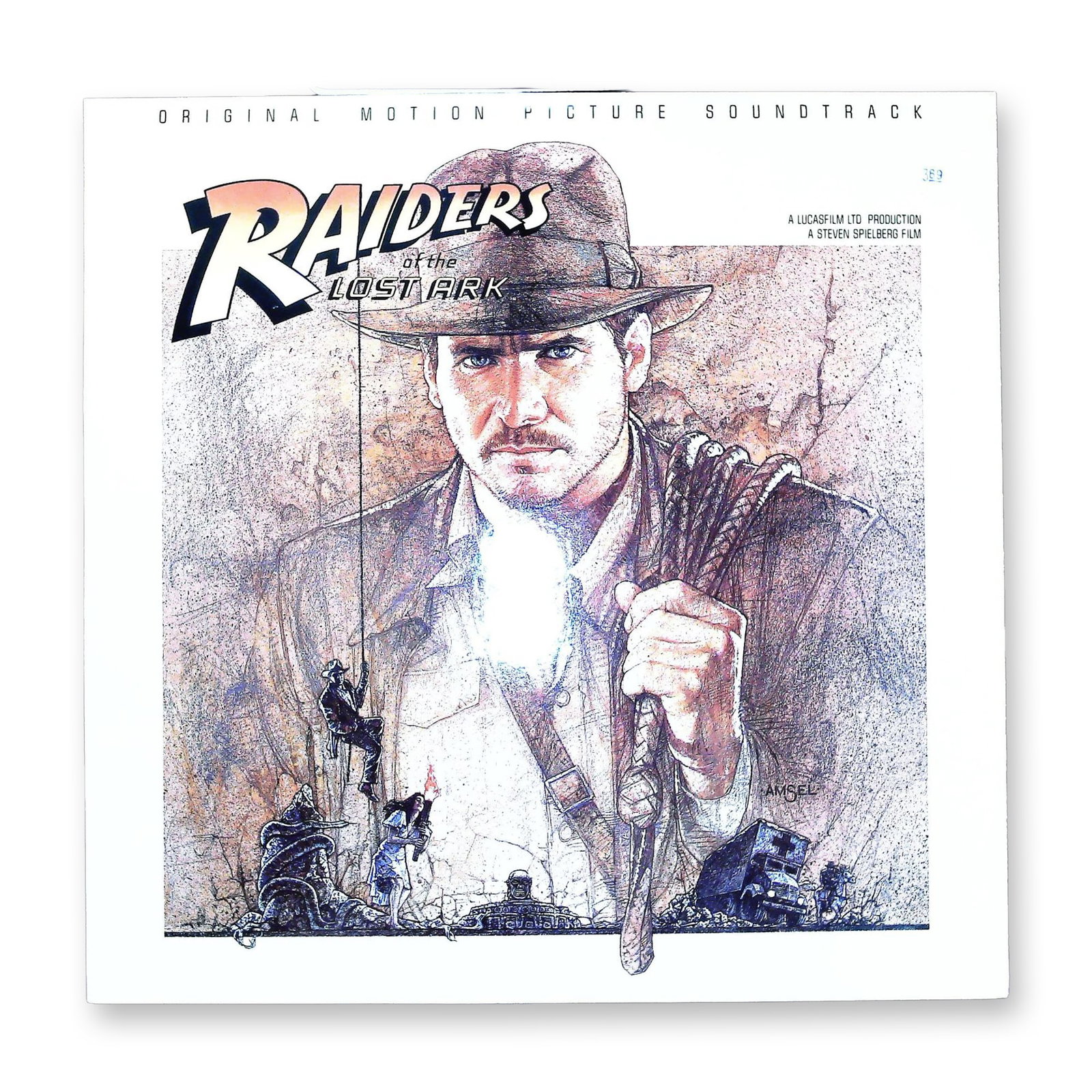 Raiders of the Lost Ark Original Motion Picture Soundtrack Promotional Vinyl LP 1981: This lot features a first-pressing promotional vinyl LP of the original motion picture soundtrack for the 1981 Lucasfilm Ltd. production Raiders of the Lost Ark. The score was composed and conducted
