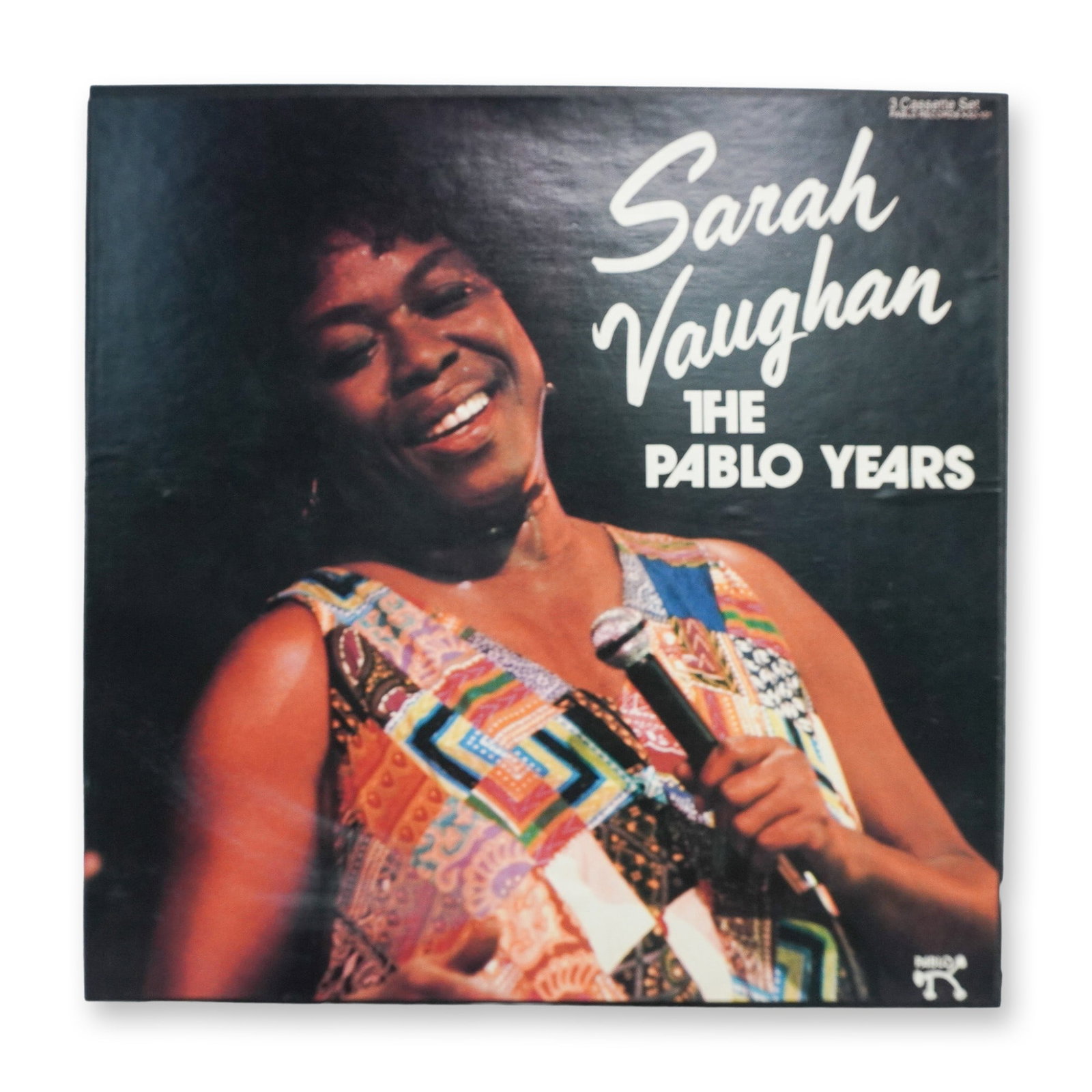 Sarah Vaughan The Pablo Years 3-Cassette Set with Box: A vintage 3-cassette set featuring the iconic jazz vocalist Sarah Vaughan, titled The Pablo Years. This collection highlights Vaughan's recordings with Pablo Records, capturing her masterful vocal art