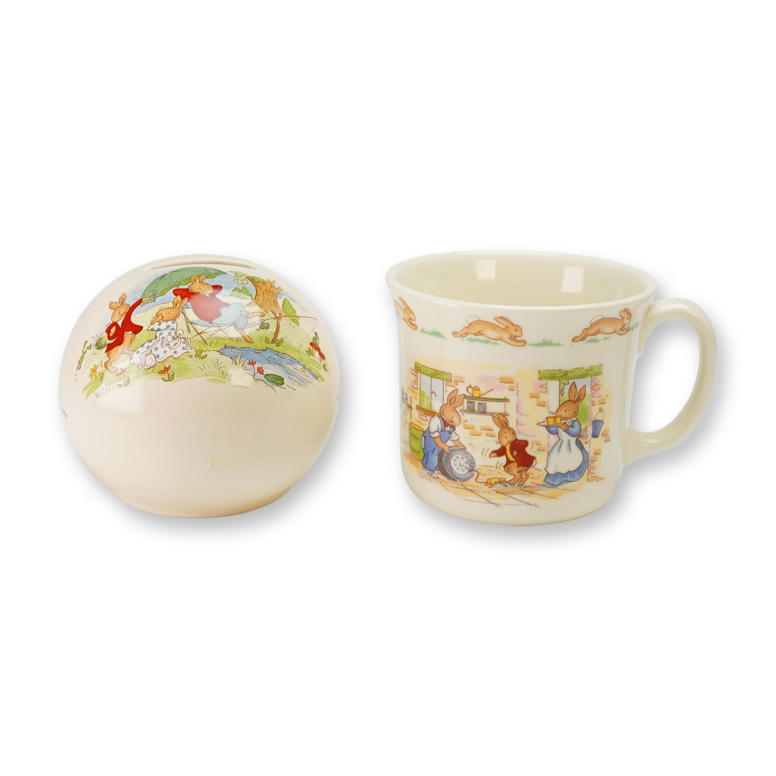 2pc Royal Doulton Bunnykins Bone China Money Ball & Mug (1 of 4)