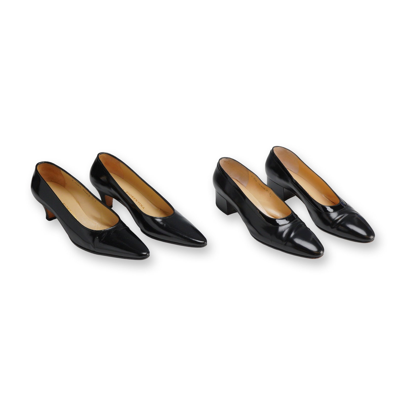 Silvia Fiorentina Black Patent Leather Pumps (1 of 4)