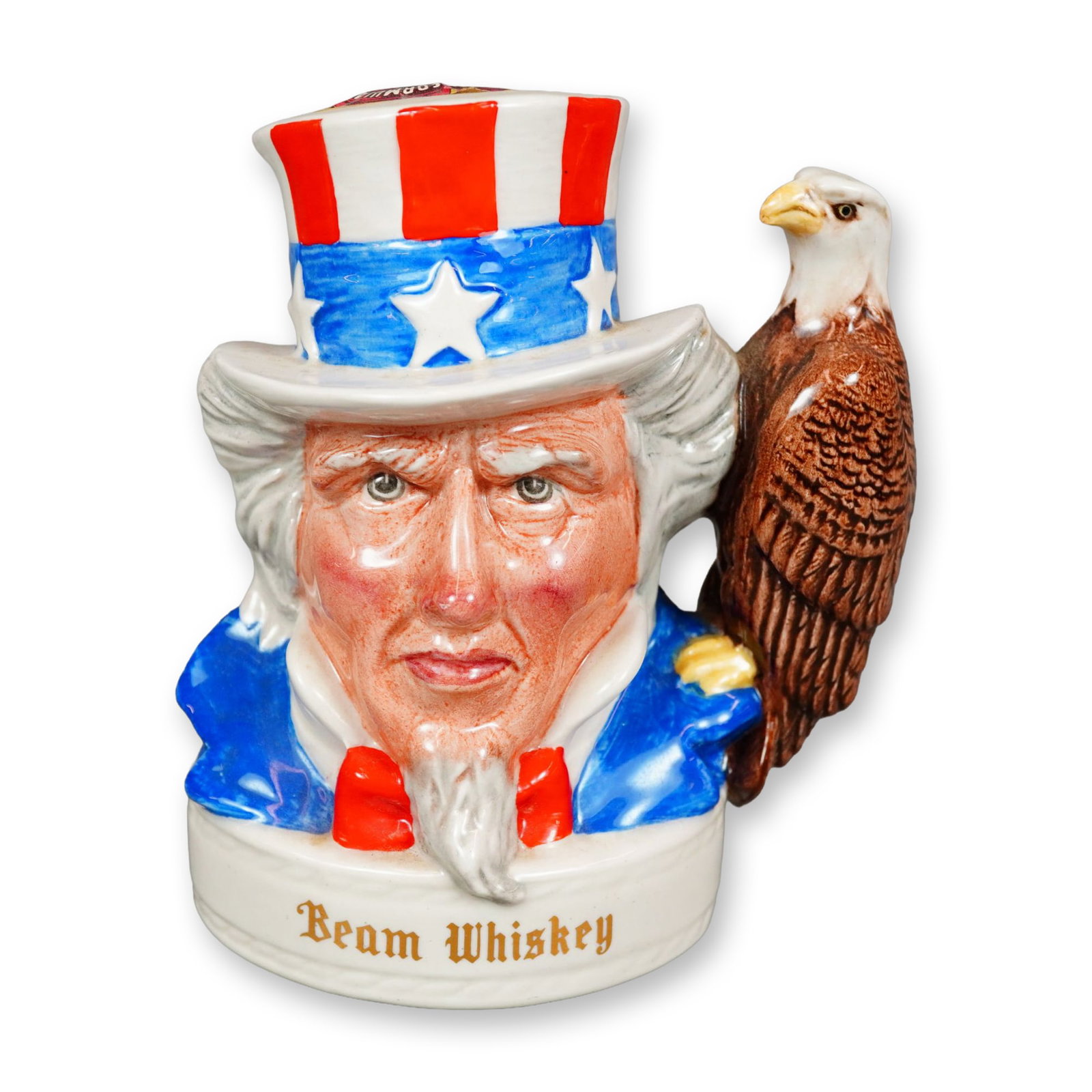 Royal Doulton with Jim Beam Bourbon Whiskey Small Container Jug, Uncle Sam - Sealed (1 of 3)