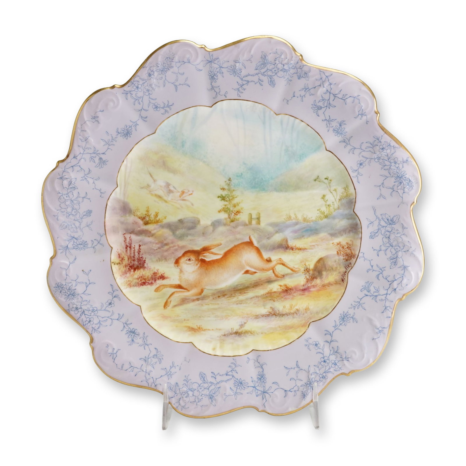 Wedgwood Hand-Painted Hunt Scene Cabinet Plate by Harry Bentley (1 of 2)