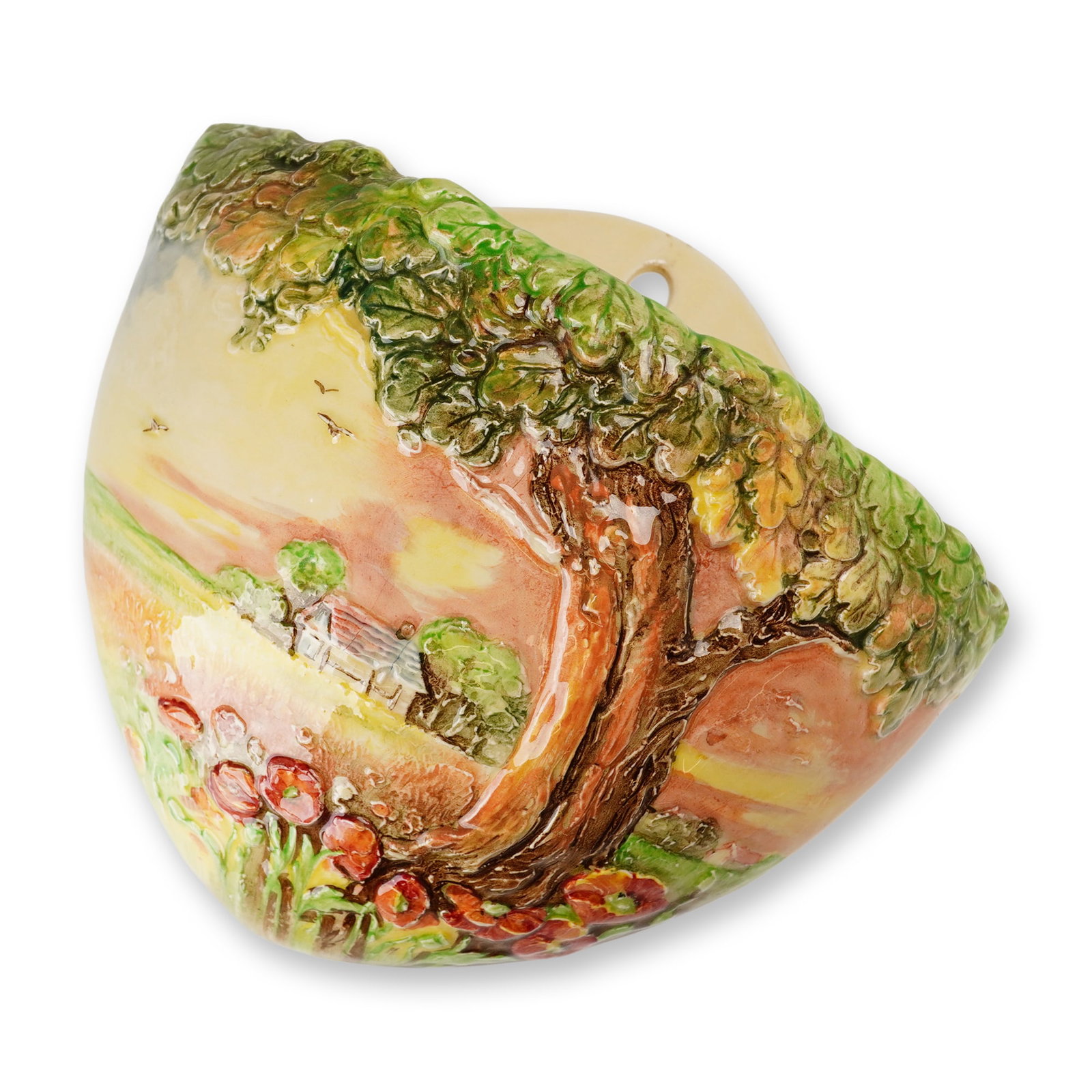 Royal Doulton Pastoral Cottage Scene Wall Pocket, D6026 (1 of 4)