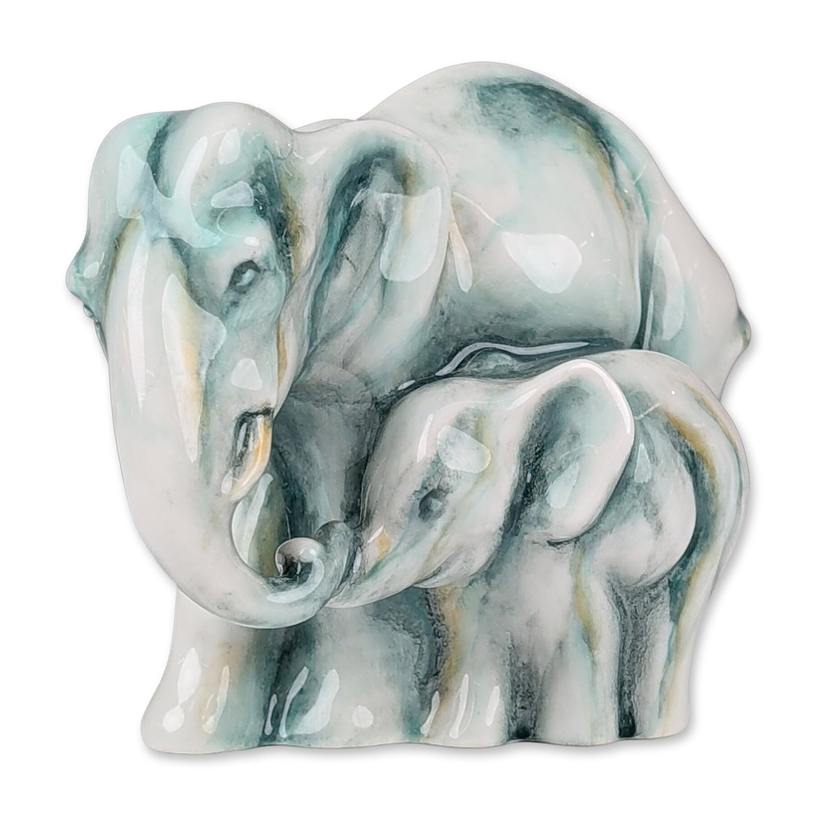 Royal Doulton Prototype Centenary Chinese Jade Elephant Family Figurine (1 of 5)