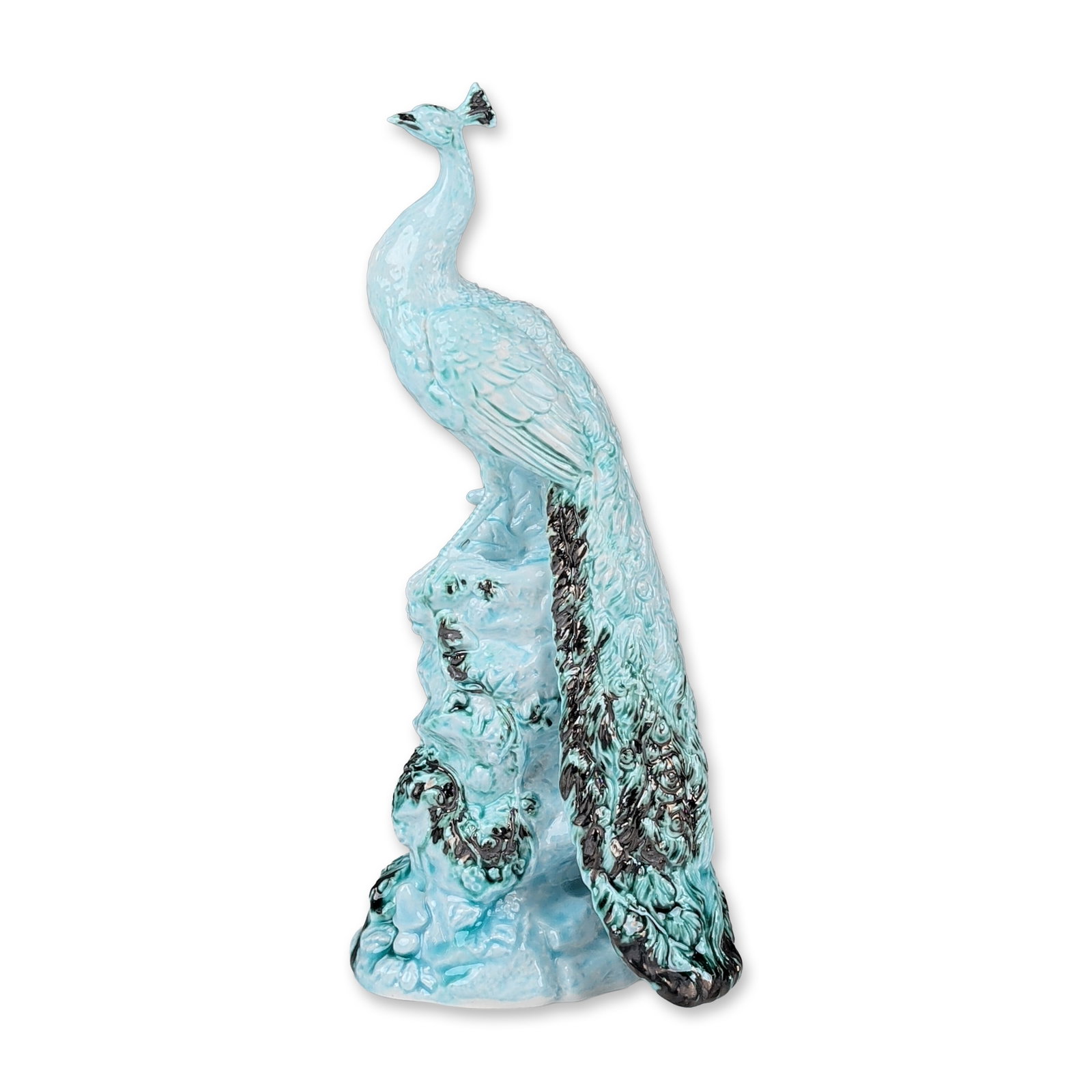 Royal Doulton Prototype Blue and Green Colorway Porcelain Peacock Figurine (1 of 4)