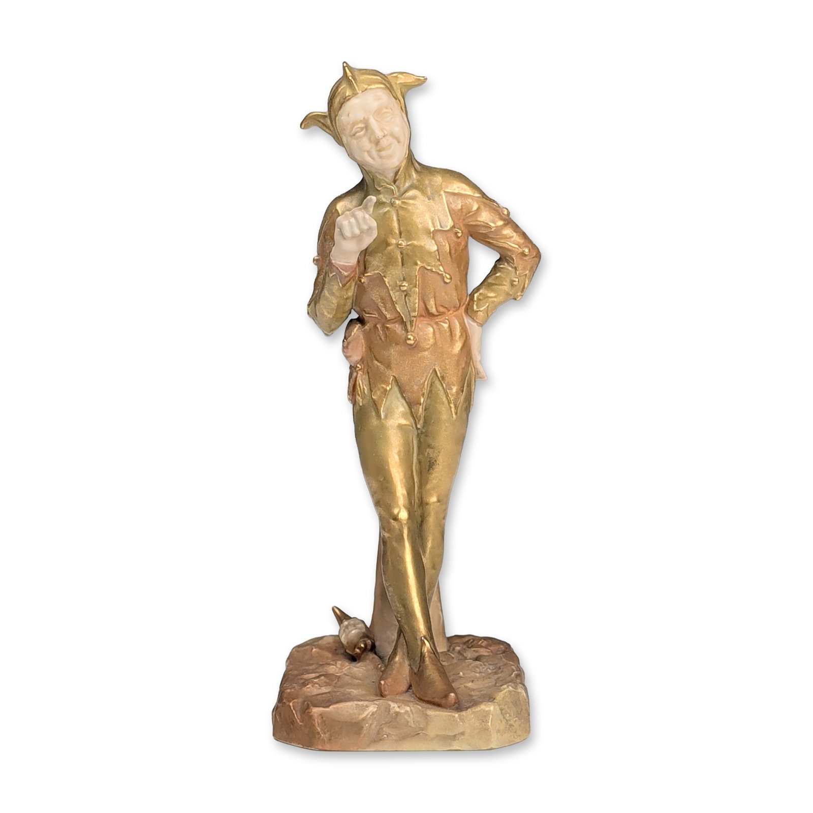 Royal Worcester by James Hadley Shot Enamels Figurine, The Jester 2213 (1 of 5)