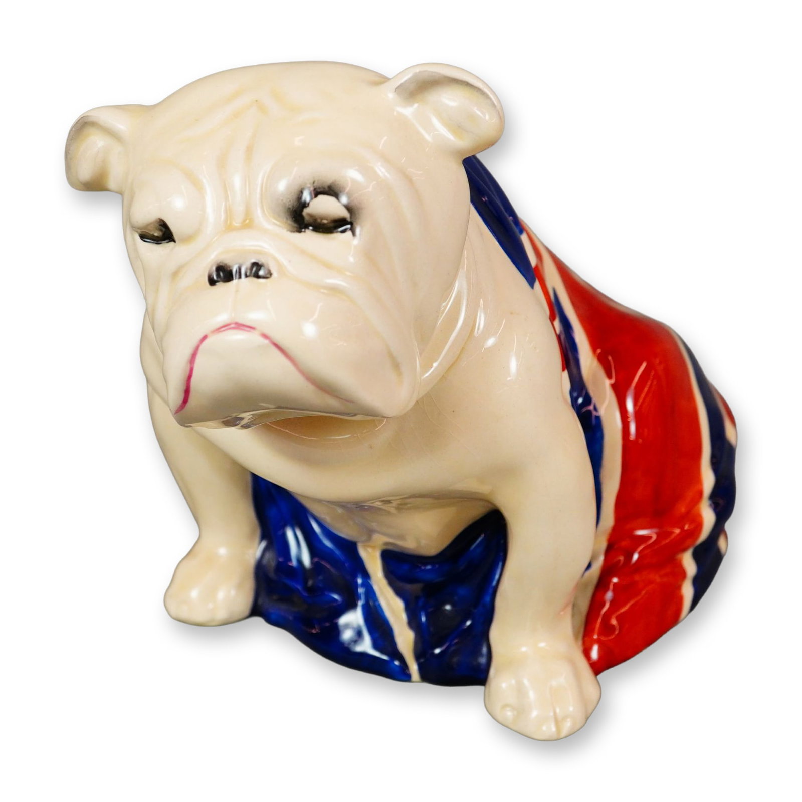 Royal Doulton Porcelain Large Figurine, Bulldog Draped in Union Jack D5913 (1 of 3)