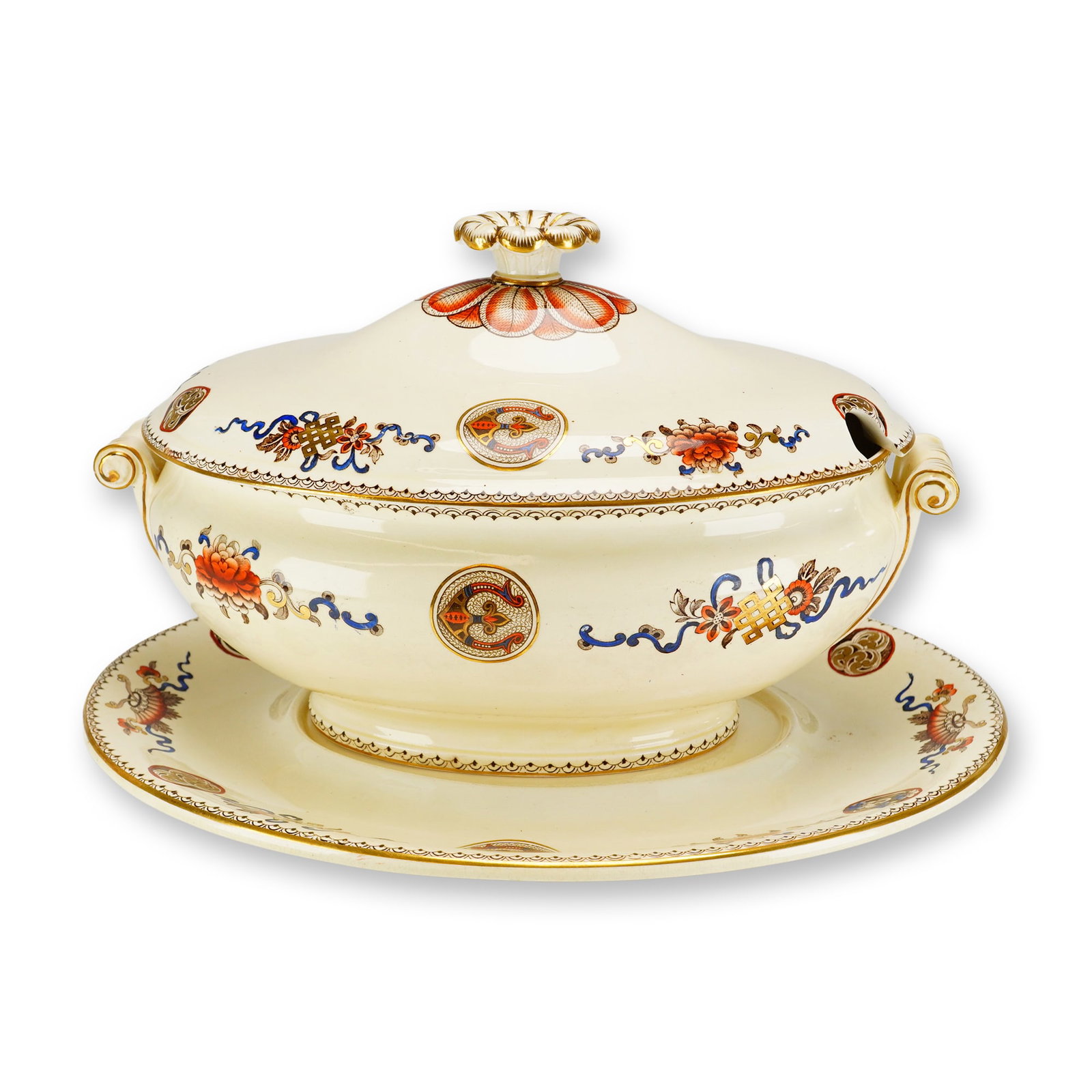 2pc Wedgwood Creamware Soup Tureen Set with Lid and Underplate (1 of 4)