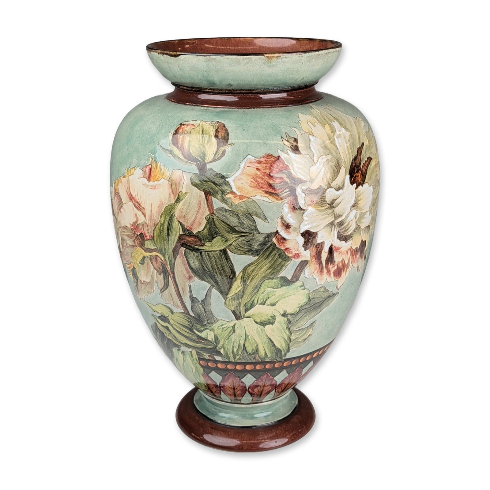 Doulton Lambeth by Mary Butterton and Agnes Sandes Faience Floral Vase (1 of 5)