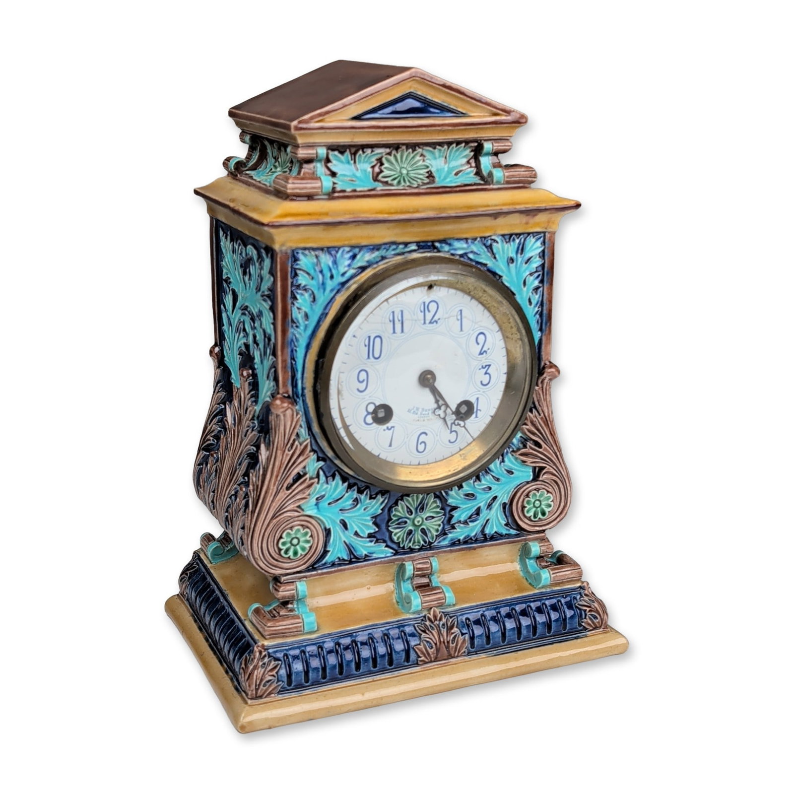 Doulton Lambeth Stoneware Majolica Mantel Clock (1 of 8)