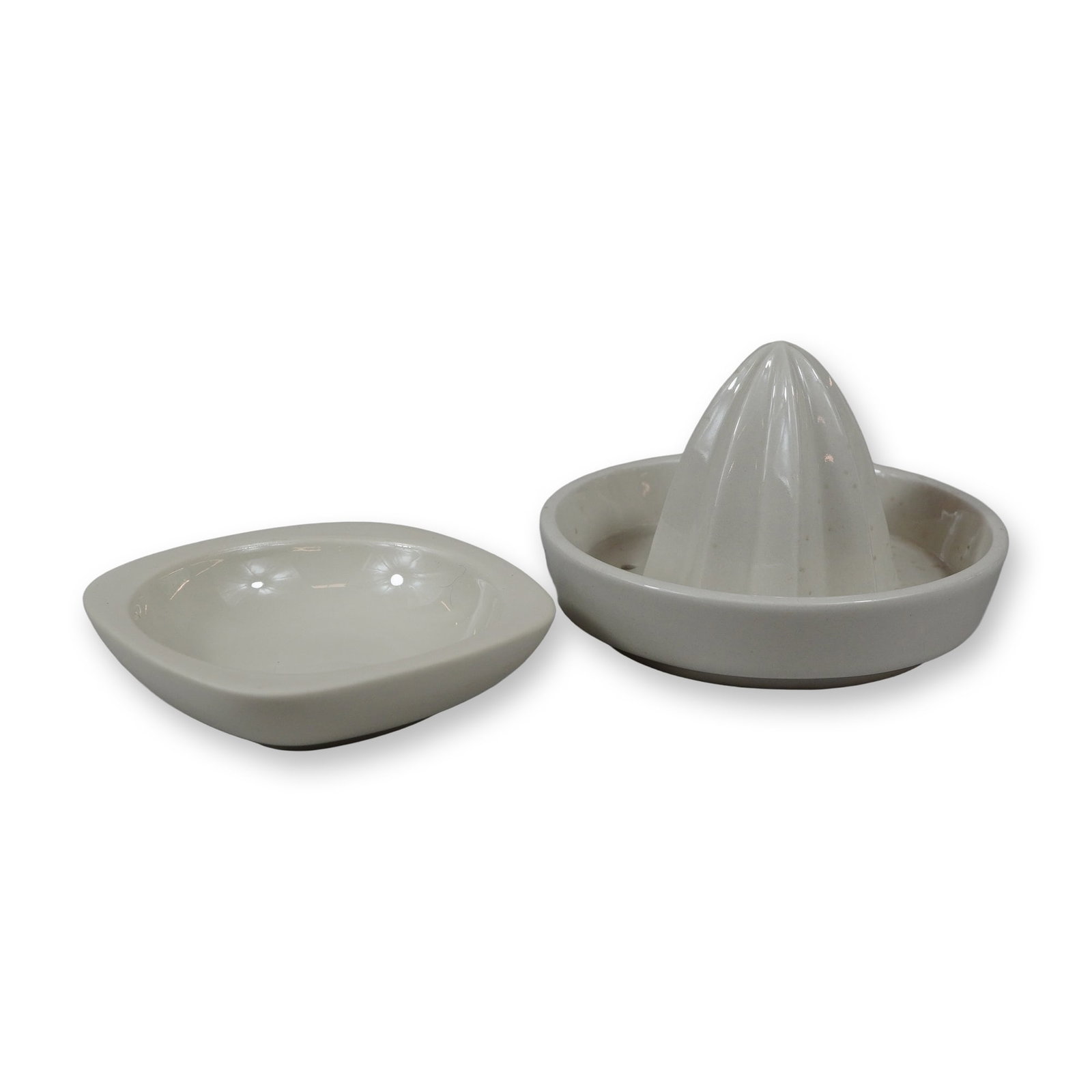 2pc Wedgwood Ceramic Items, Citrus Juice Reamer and Nick Munro Square Trinket Dish (1 of 3)
