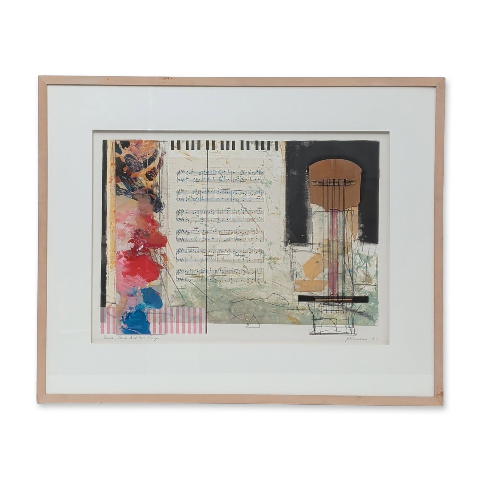 Ron Pokrasso (American, b. 1951), Assemblage & Collage on Paper, Tunes and Tones, Signed (1 of 7)