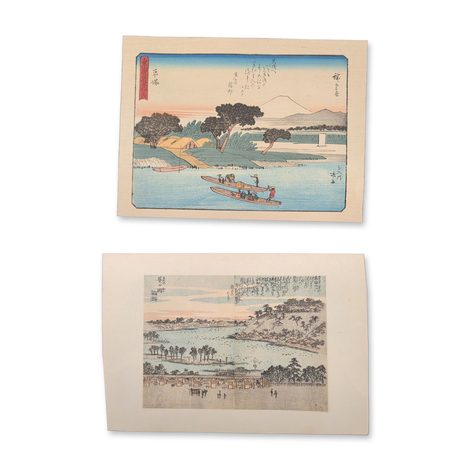 2pc After Keisai Eisen and Utagawa Hiroshige, Japanese Woodblock Prints (1 of 6)