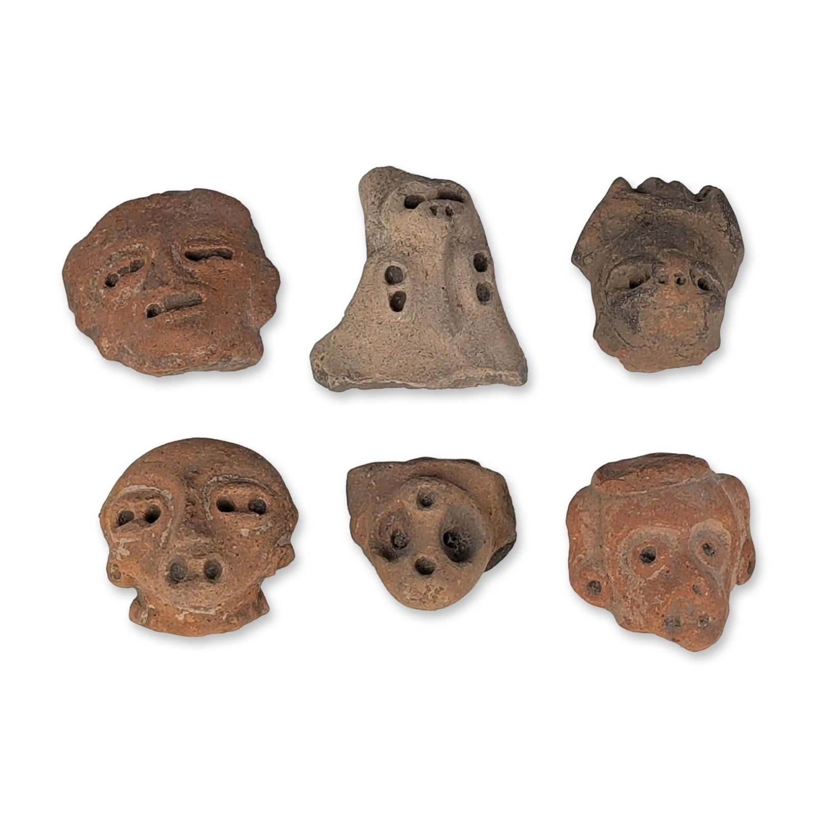 6pc Pre-Columbian Terracotta Heads (1 of 4)