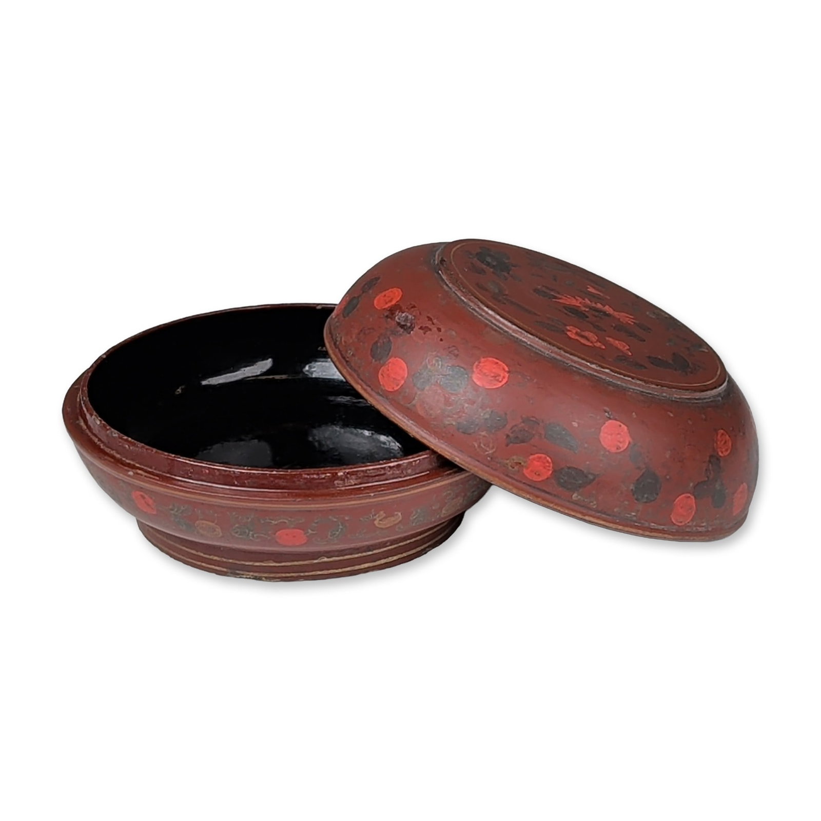 Red and Black Lacquer Lidded Box (1 of 6)
