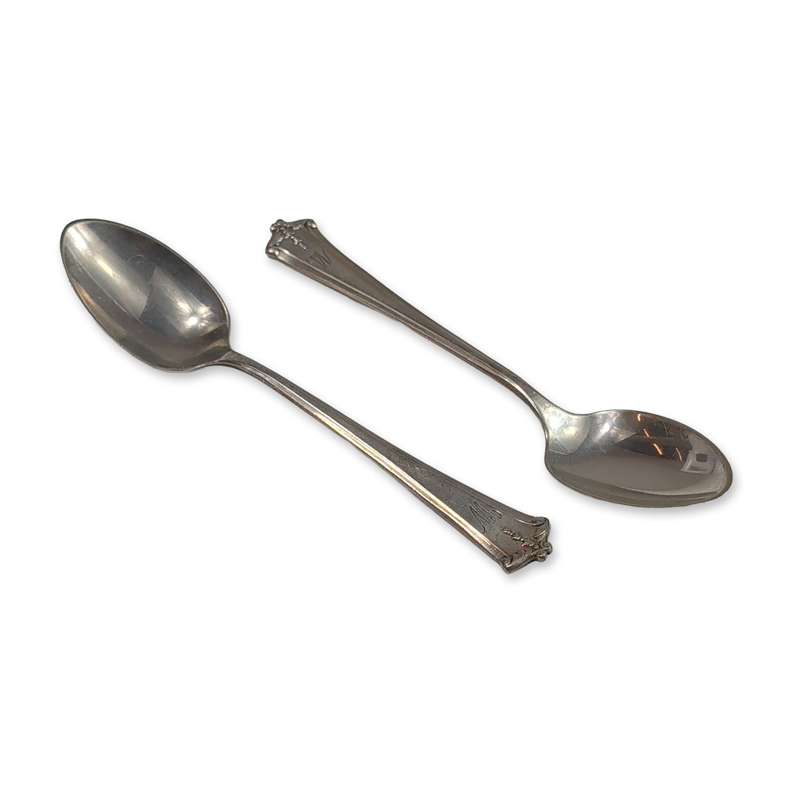Pair of Lunt Sterling Silver Monogrammed Demitasse Spoons (1 of 4)
