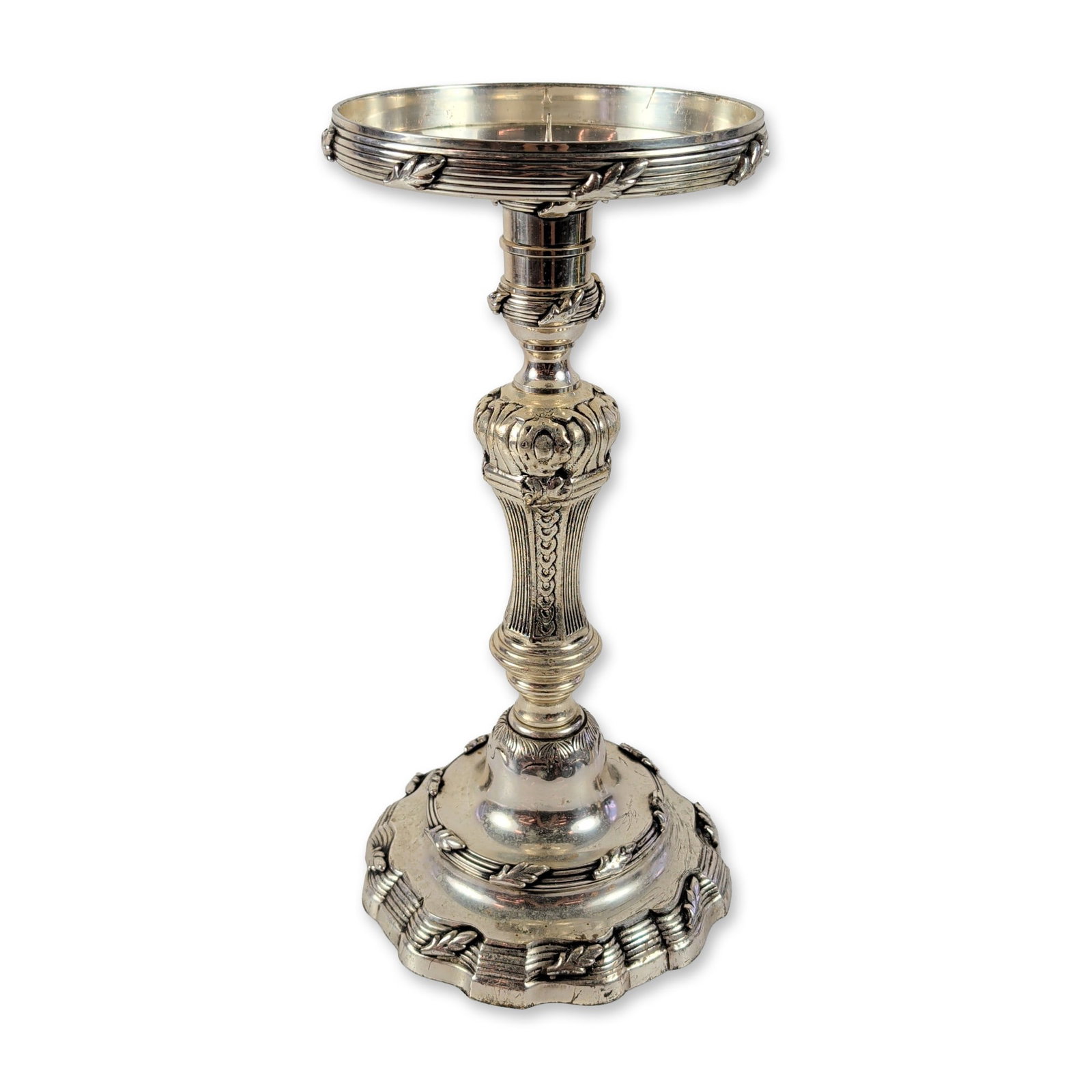 Victorian Style Silver-Toned Pricket Candlestick (1 of 4)