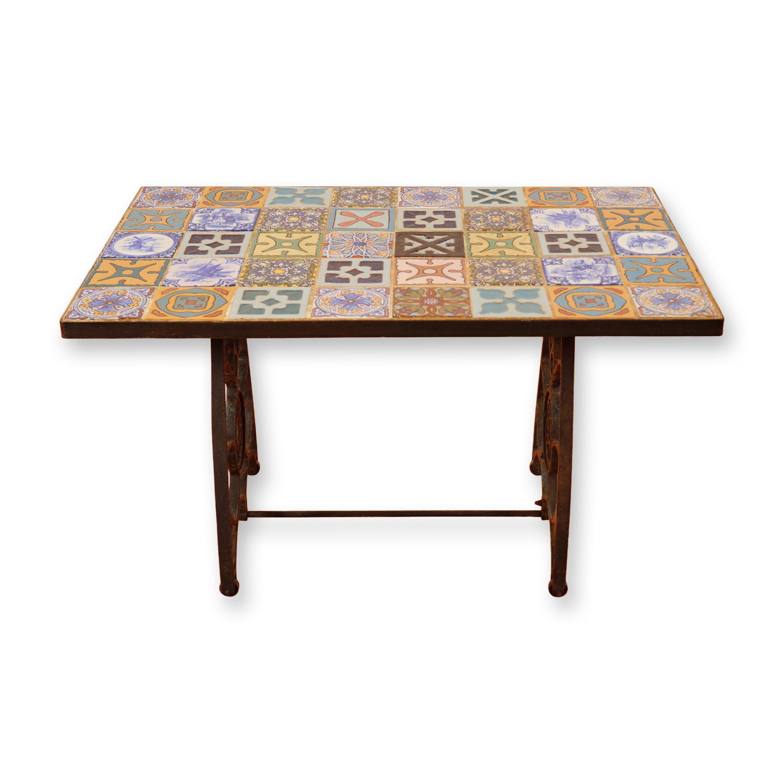 1920s Iron Table with Multi American Art Pottery Tiles (1 of 9)