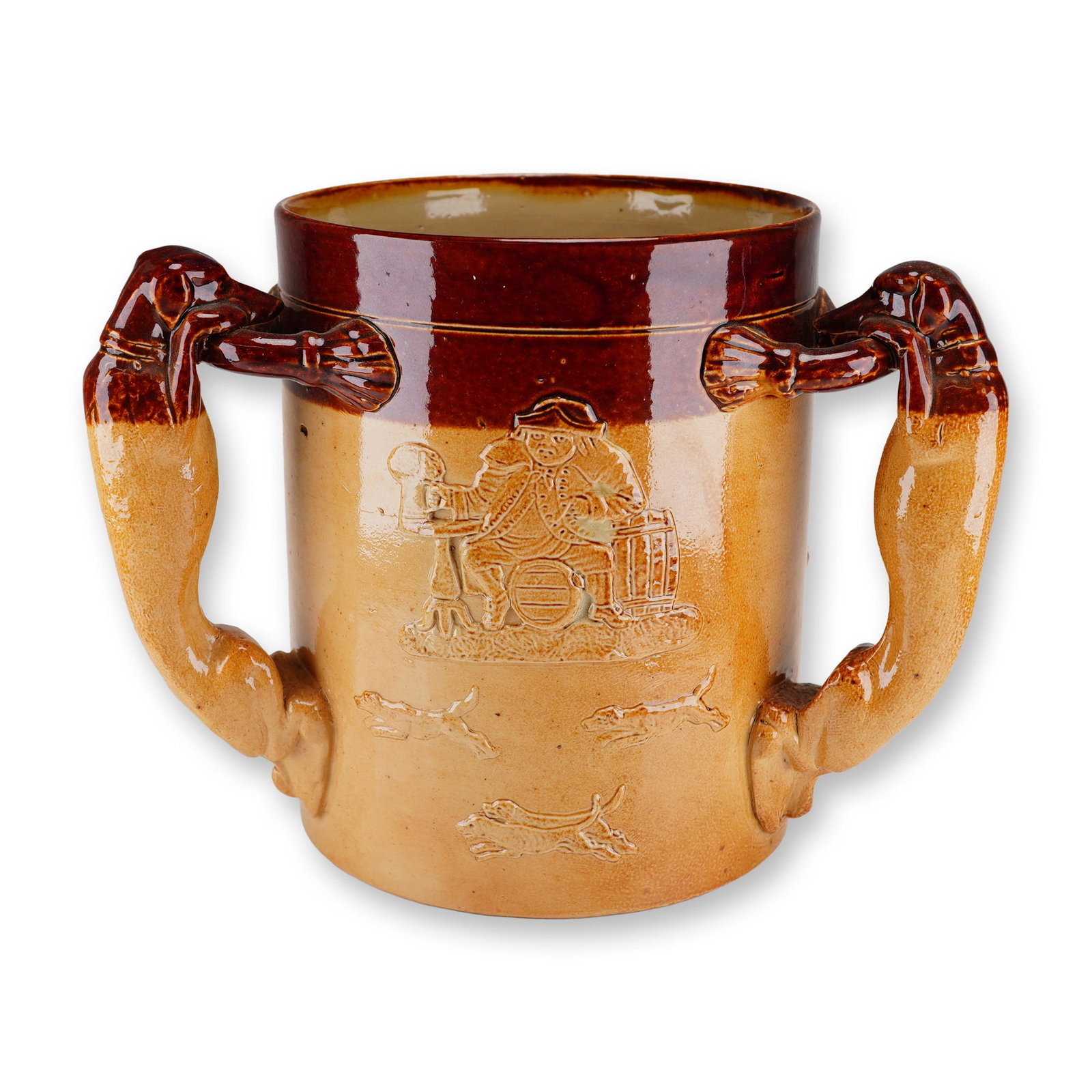 Doulton Lambeth Stoneware Hunting Ware Three-Handle Loving Cup (1 of 5)