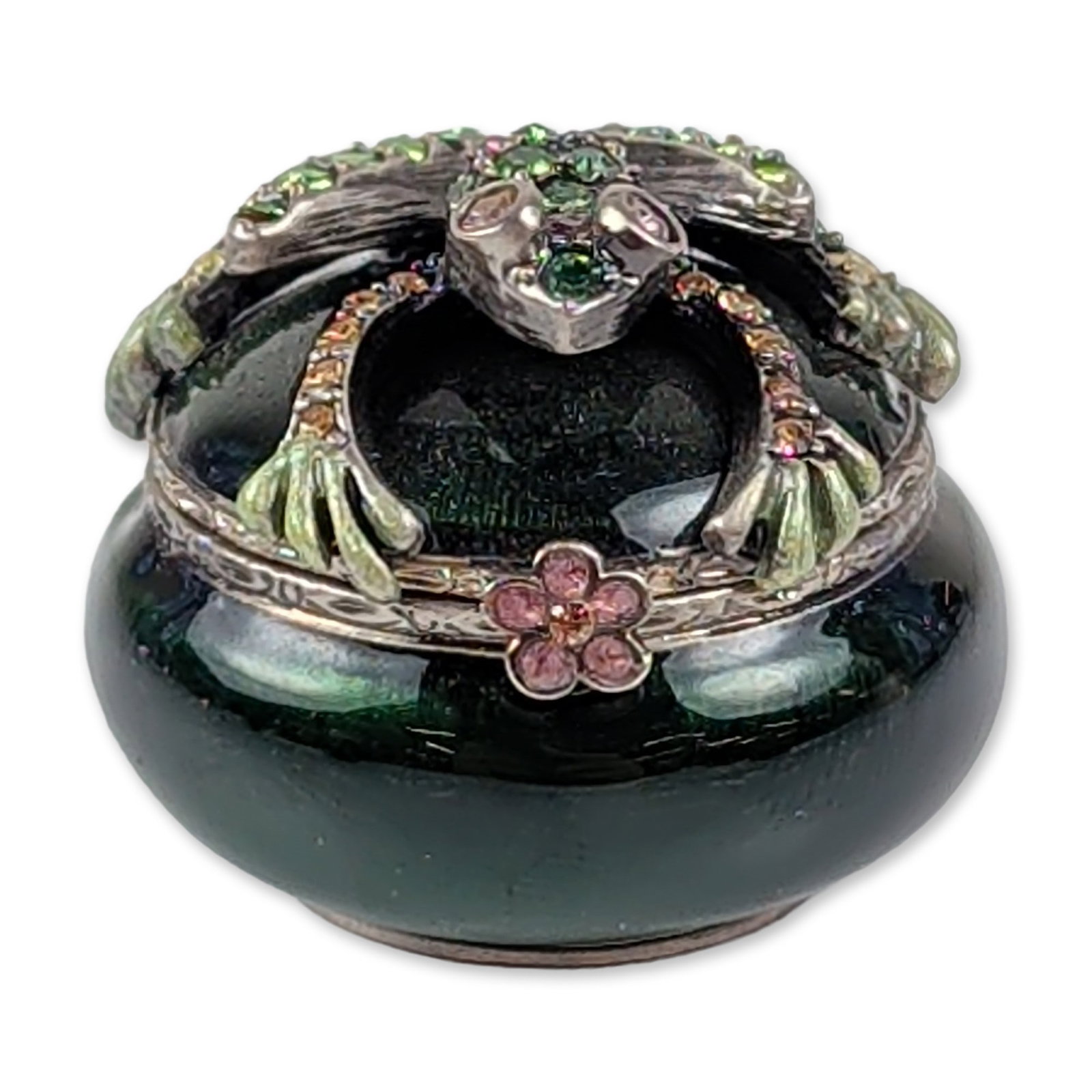 Jay Strongwater Enamel and Crystal Frog Trinket Box (1 of 4)