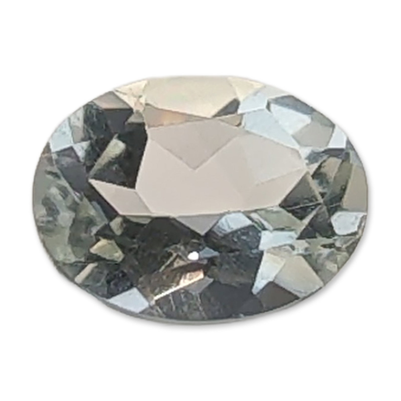 Light Blue Oval Cut Faceted Loose Aquamarine Gemstone: Loose faceted aquamarine gemstone featuring an oval cut and a pale, watery blue-green color and exhibits transparent clarity with no significant internal inclusions visible to the naked eye. The