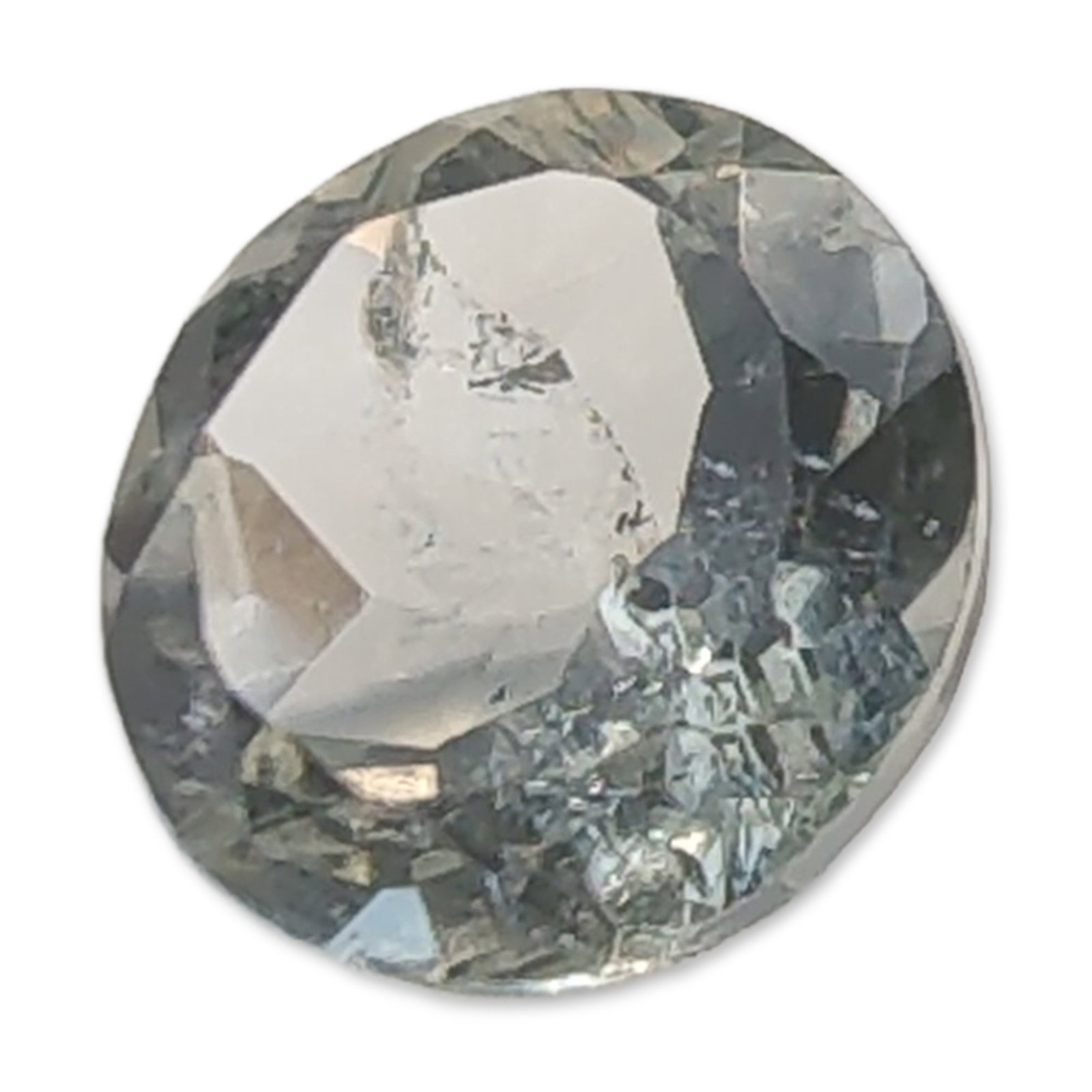 Round Brilliant Cut Colorless Aquamarine Gemstone (1 of 3)