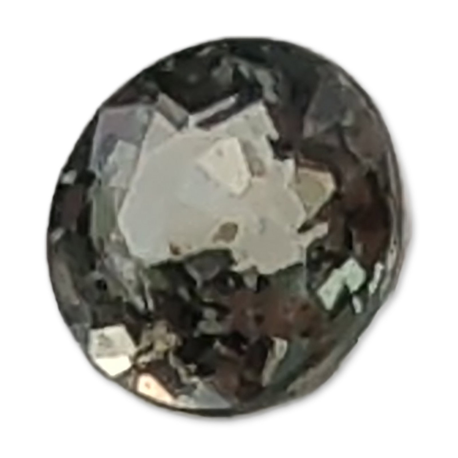 Light Green Sapphire Gemstone: Round brilliant cut loose sapphire gemstone. The stone features a pale, watery light grayish-green color with standard crown and pavilion faceting. Tested with Presidium Gem Tester II.Weight: 0.2