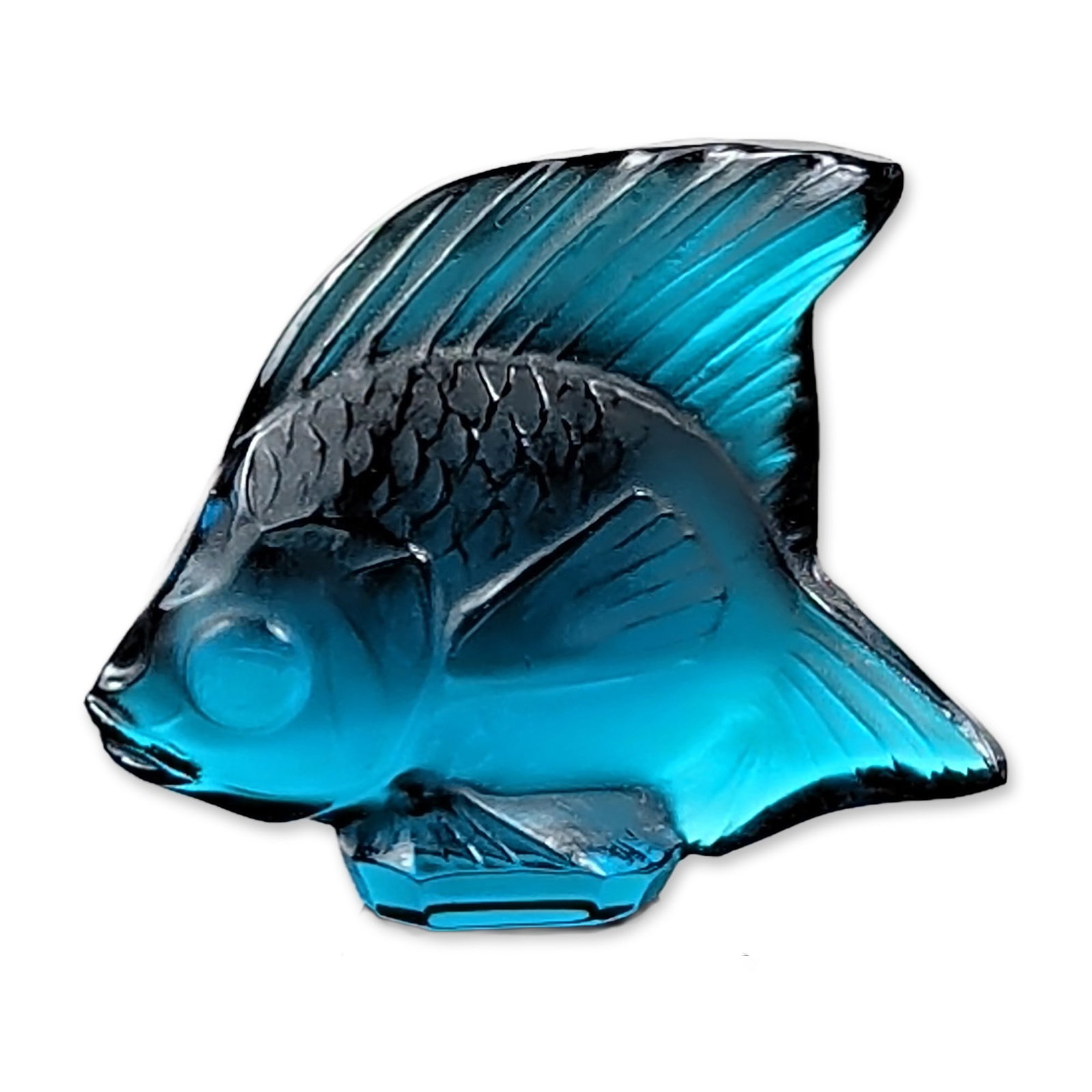 Lalique Blue Crystal Fish Figurine (1 of 5)