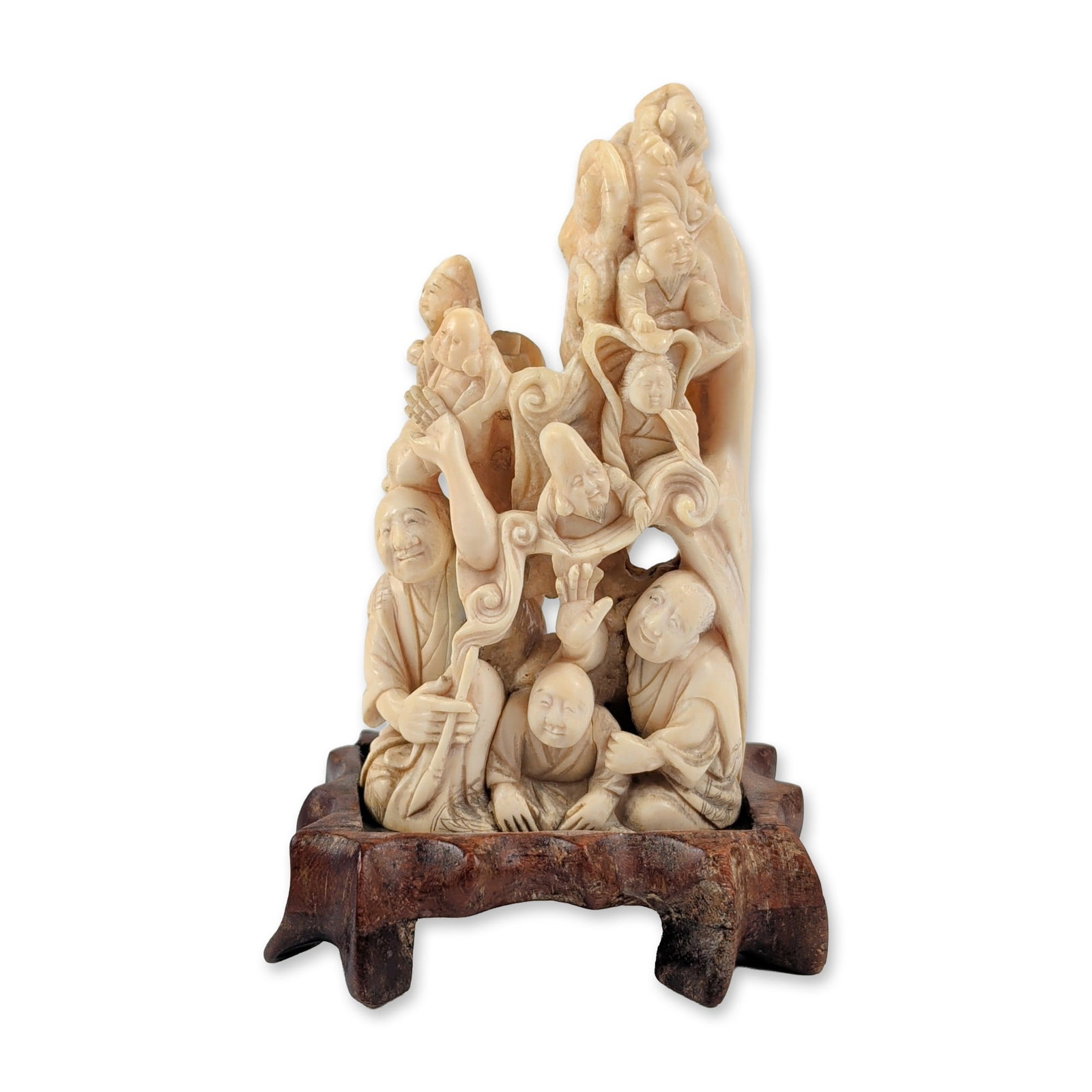 Chinese Carved Bone Luohan Figural Group (1 of 6)