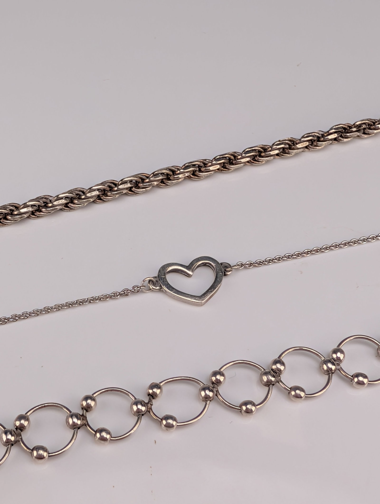 3pc Sterling Silver Bracelets - 2